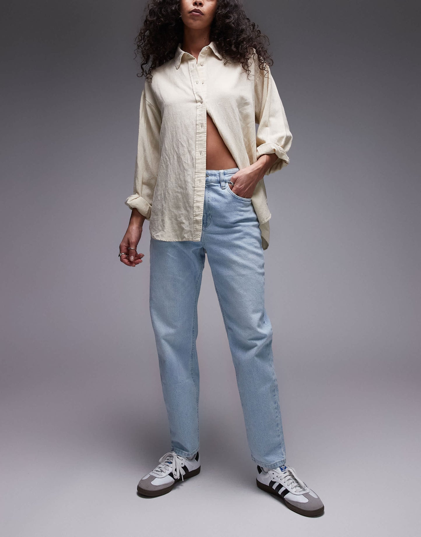Mango Newmom mom jeans in bleach washed blue