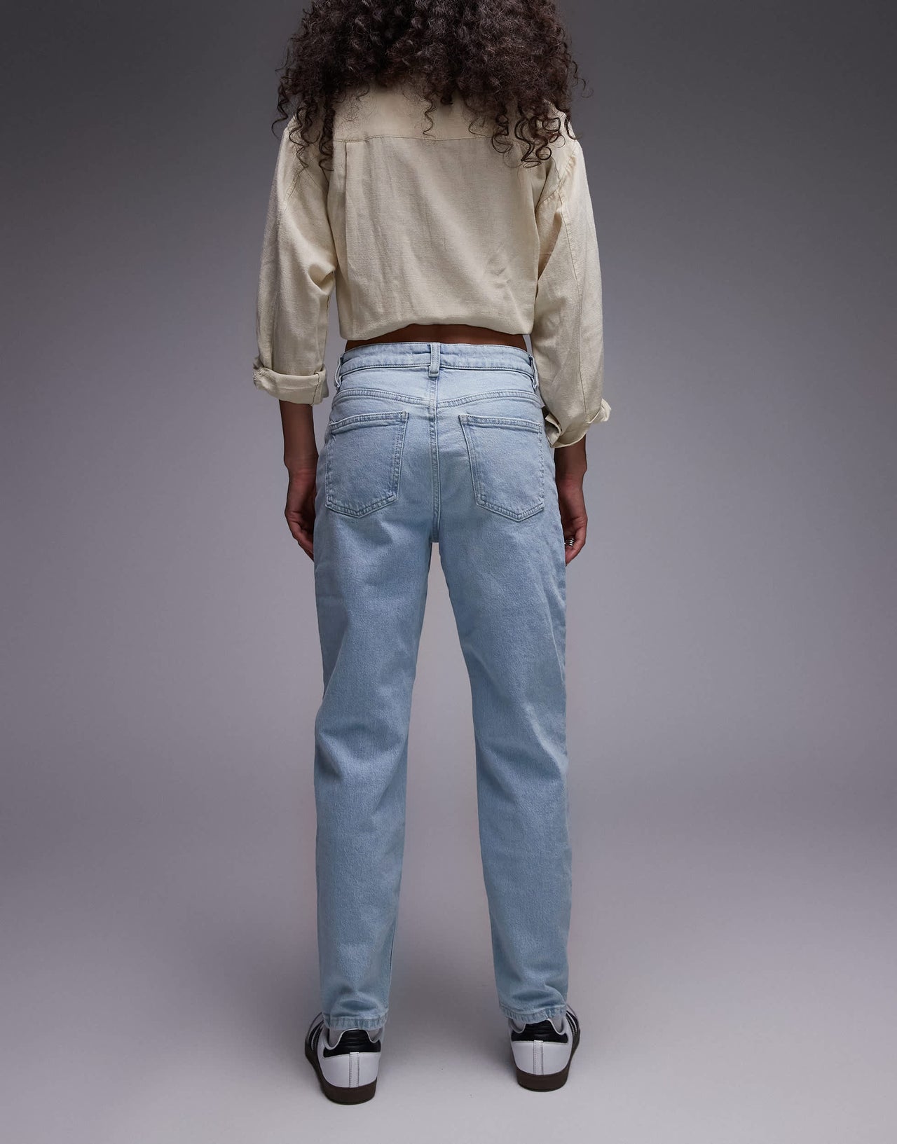 Mango Newmom mom jeans in bleach washed blue