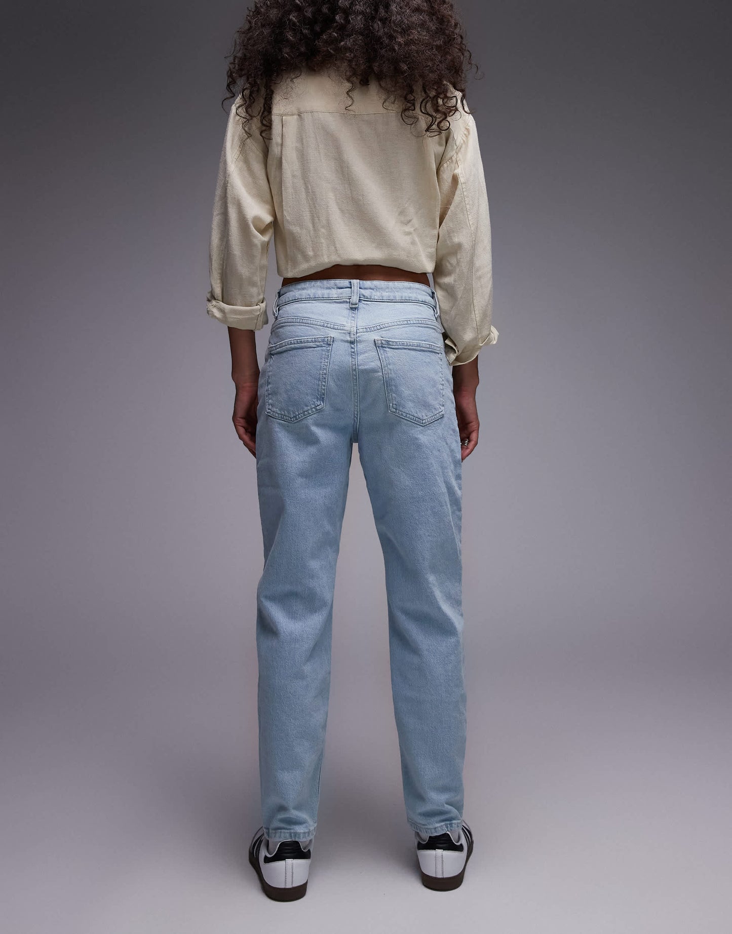 Mango Newmom mom jeans in bleach washed blue