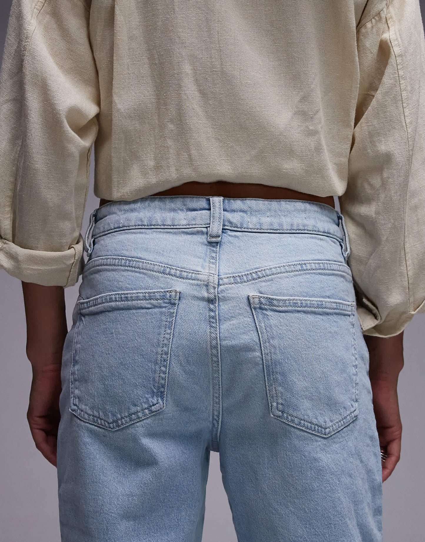 Mango Newmom mom jeans in bleach washed blue