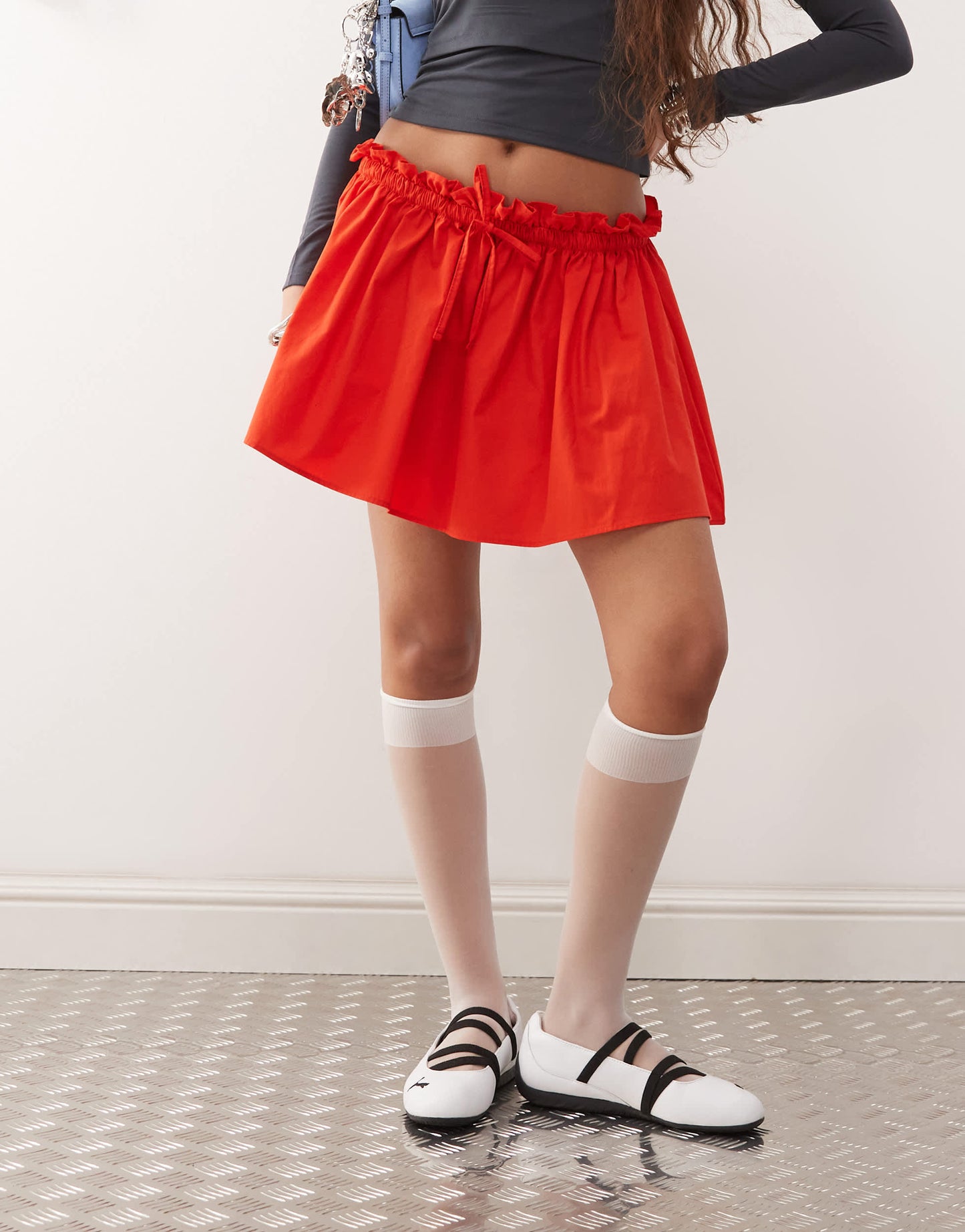 ASOS DESIGN poplin low rise micro mini skirt in red