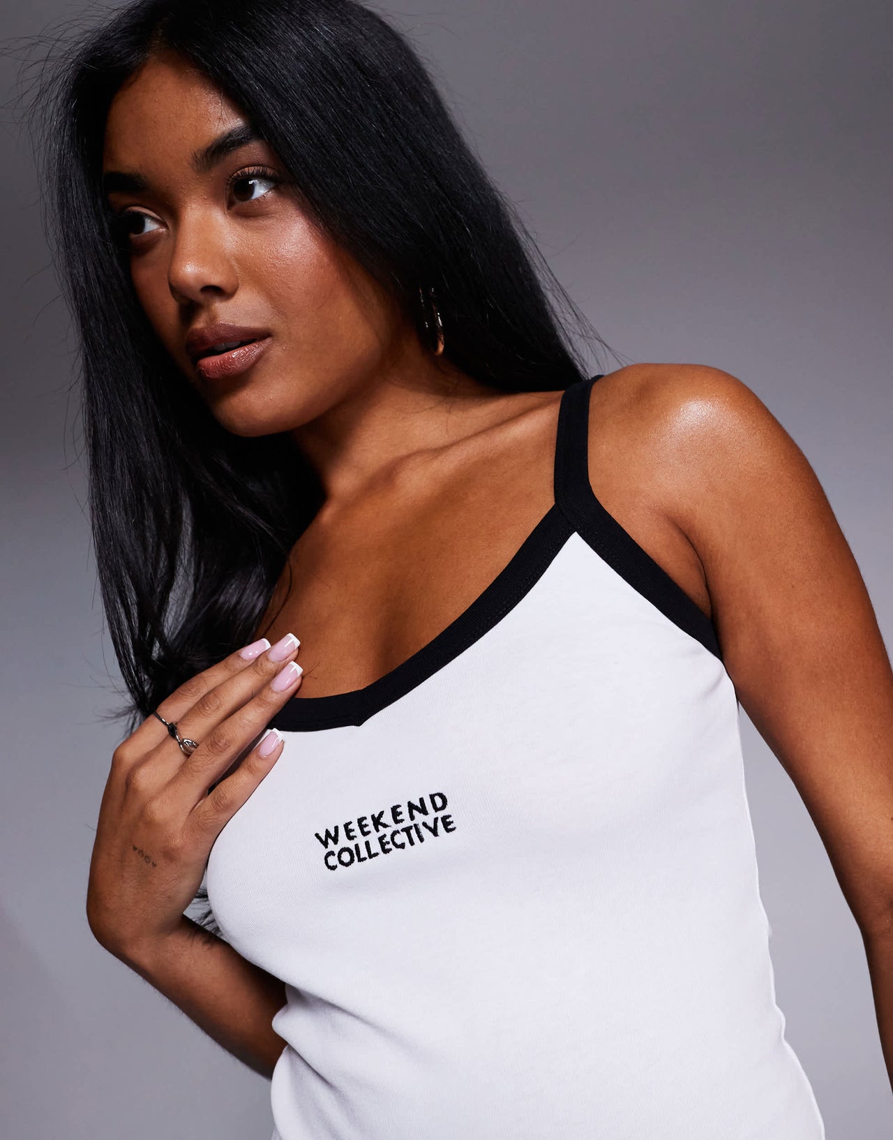 Weekend Collective vest with contrast trim in white
