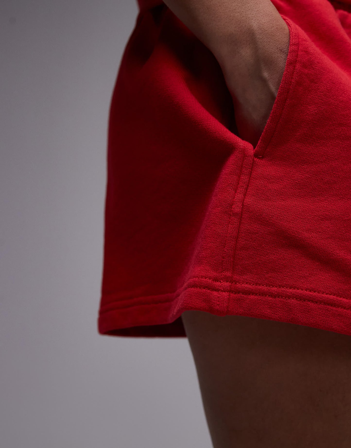 ARKET pure cotton pull on runner shorts in red