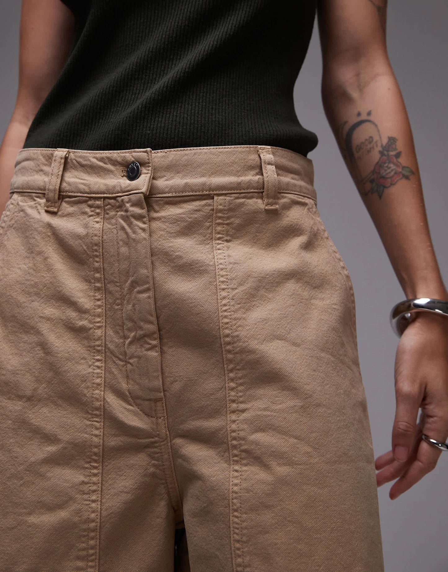 ARKET cotton utility bermuda shorts in beige