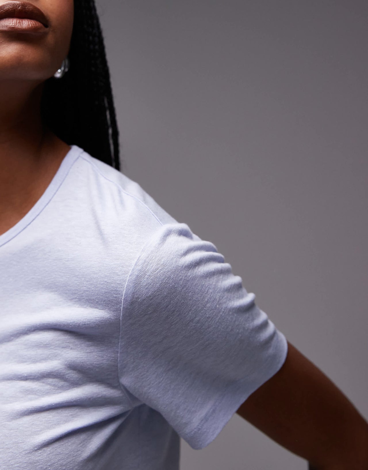 ARKET linen blend relaxed  t-shirt in light blue