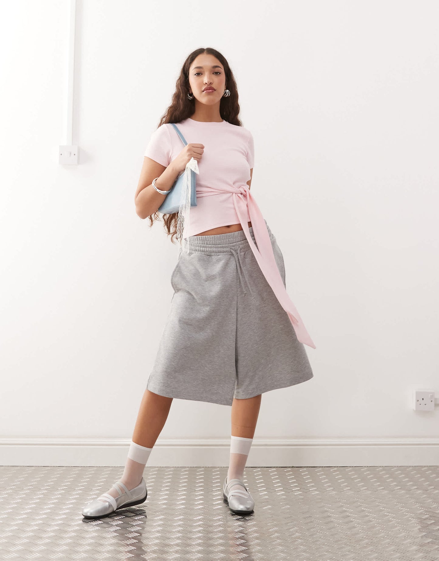 ASOS DESIGN tie side short sleeve t shirt in pink