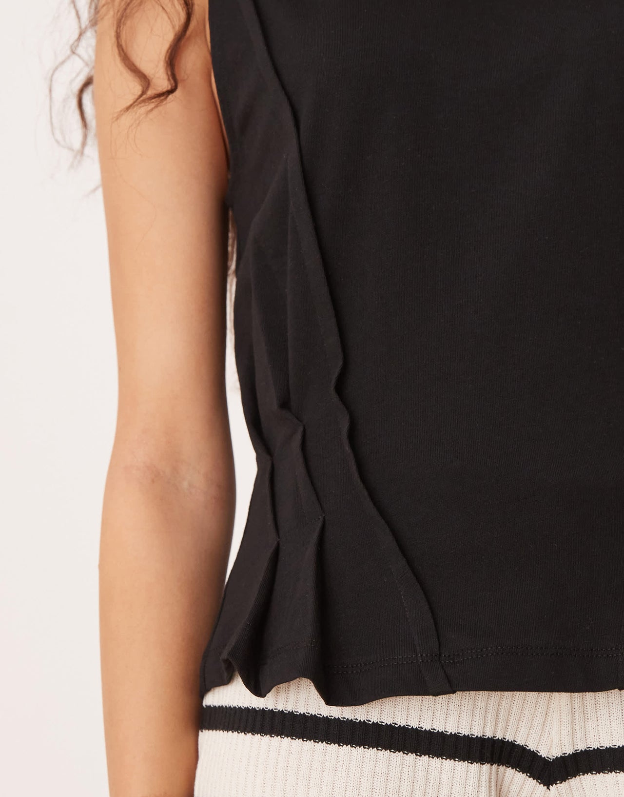 ASOS DESIGN seam detail corset vest in black