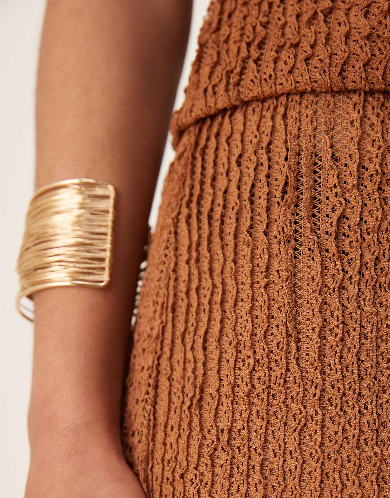 ASOS DESIGN co-ord textured wide leg in brown