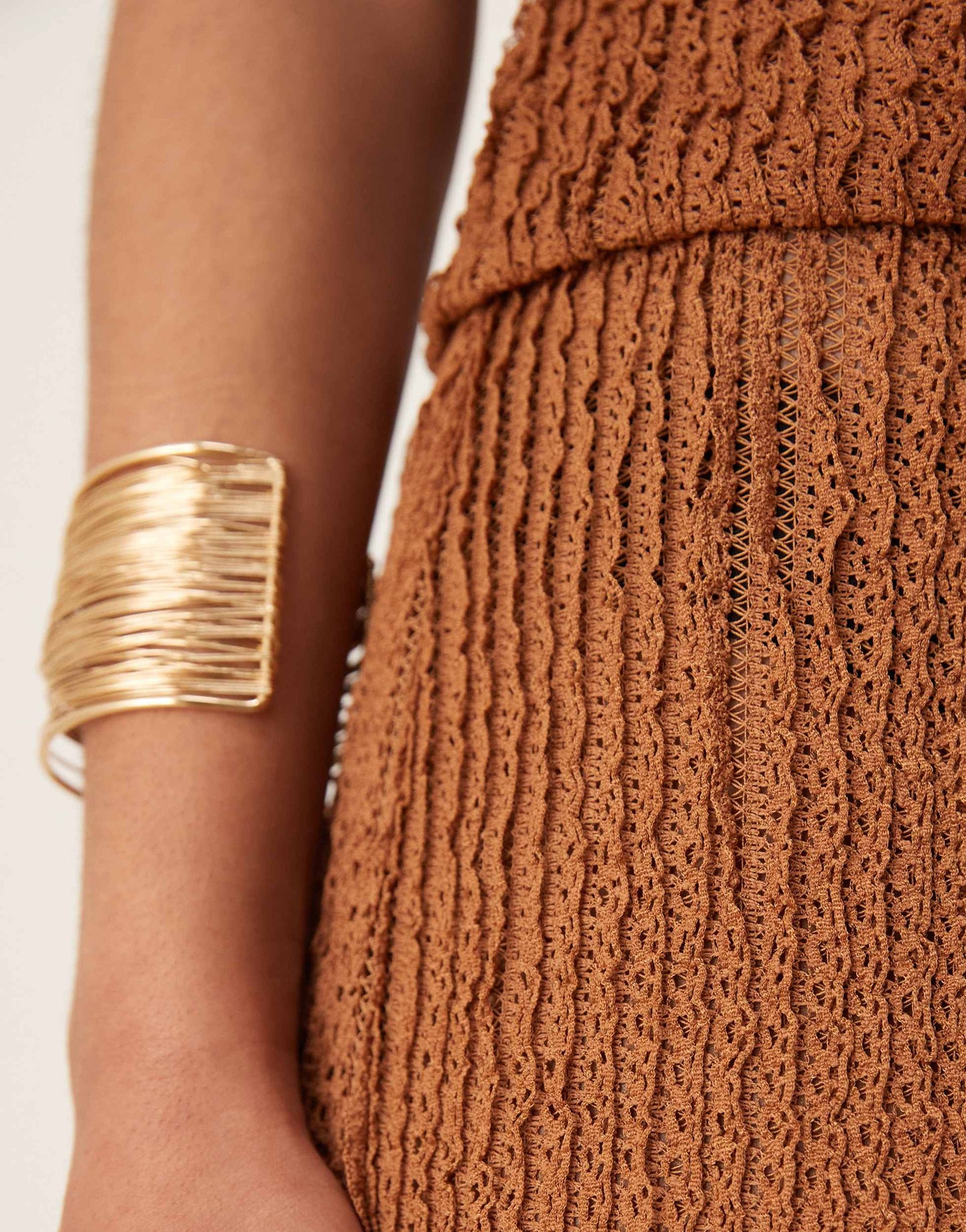 ASOS DESIGN co-ord textured wide leg in brown