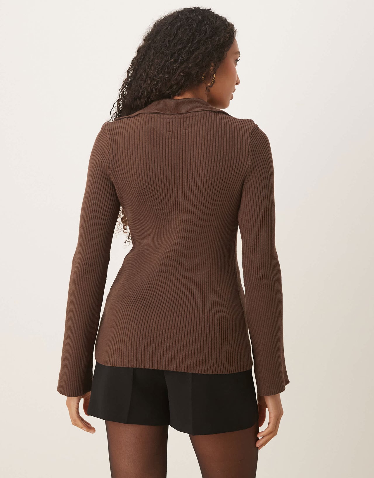 ASOS DESIGN longline collared cardigan in chocolate
