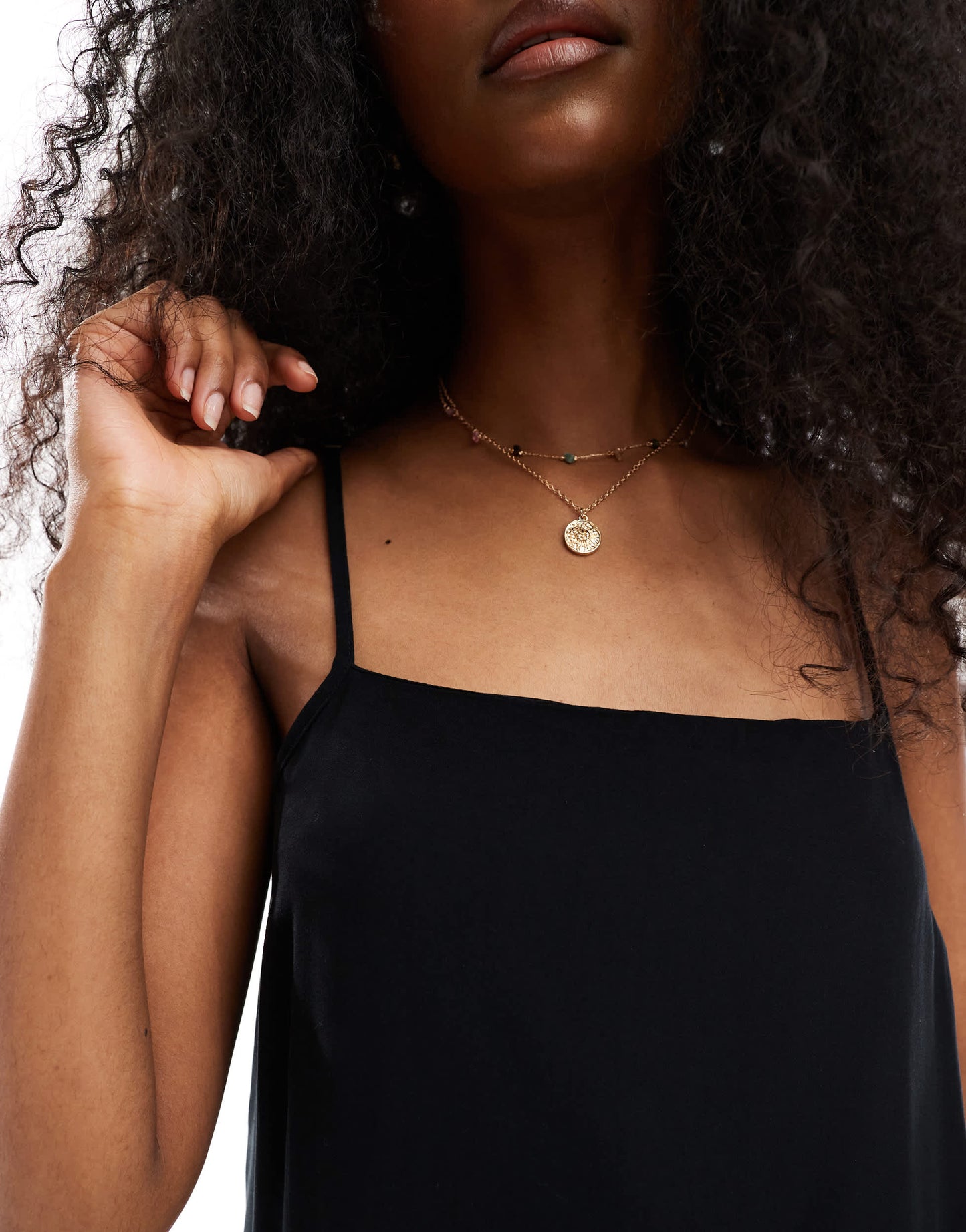 Vero Moda sqaure neck cami mini dress in black
