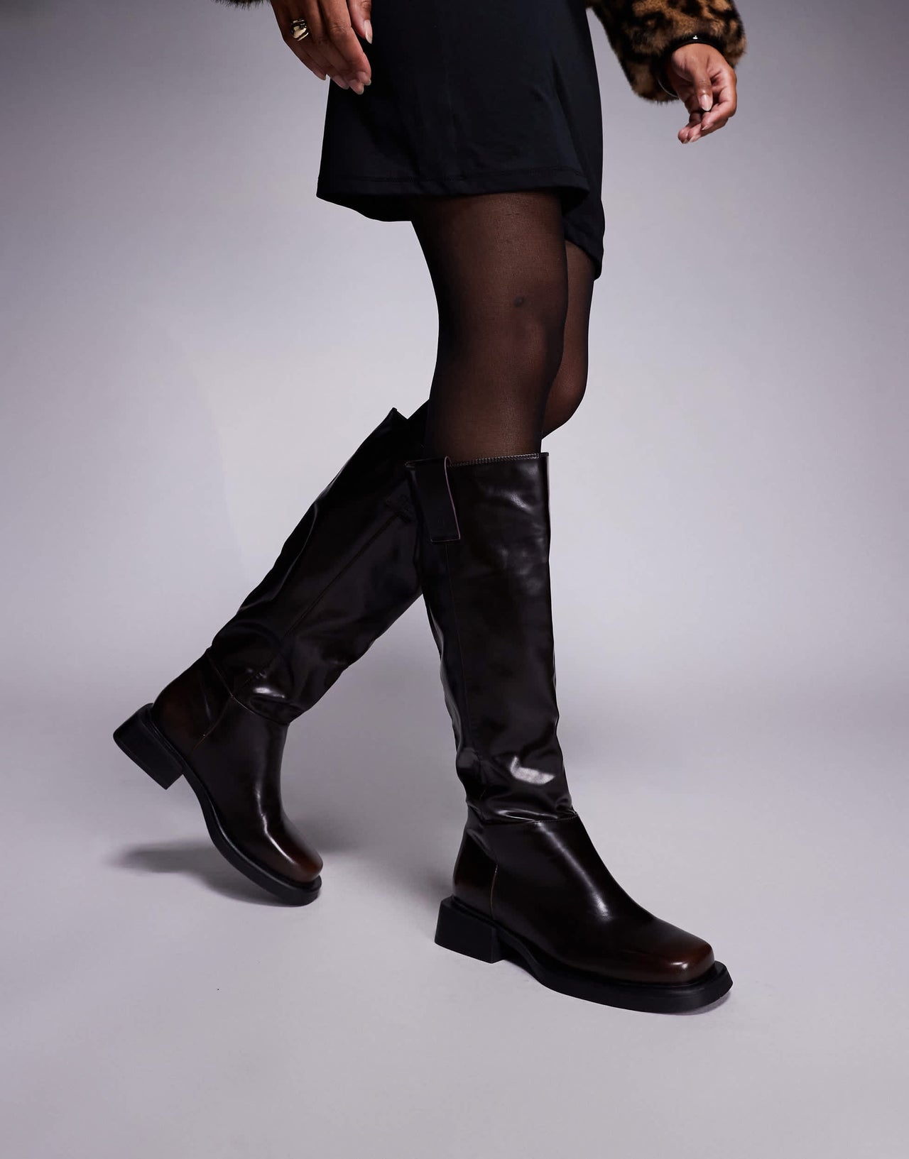 Simmi London knee boots in burnt brown