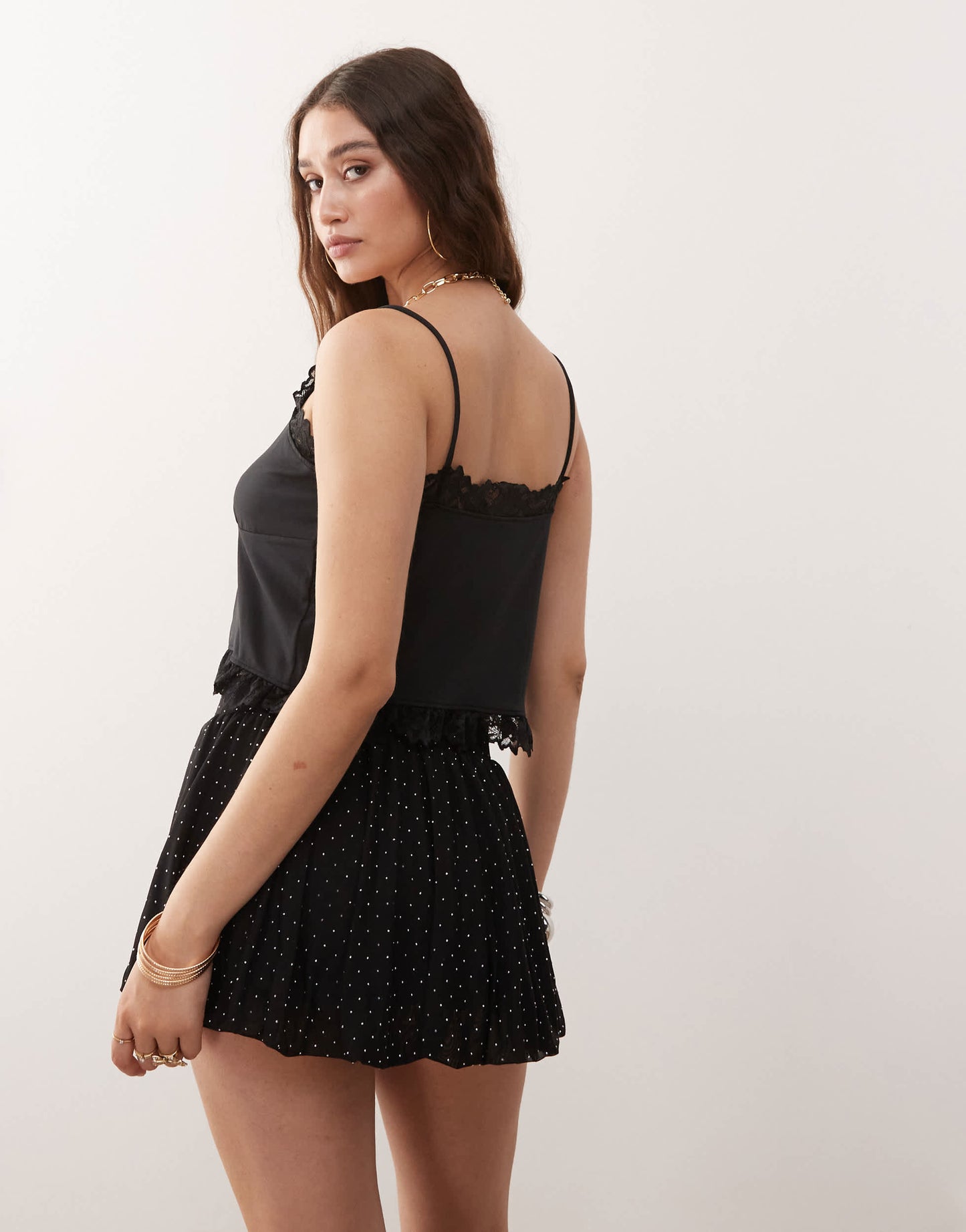 Miss Selfridge bubble hem studded skirt