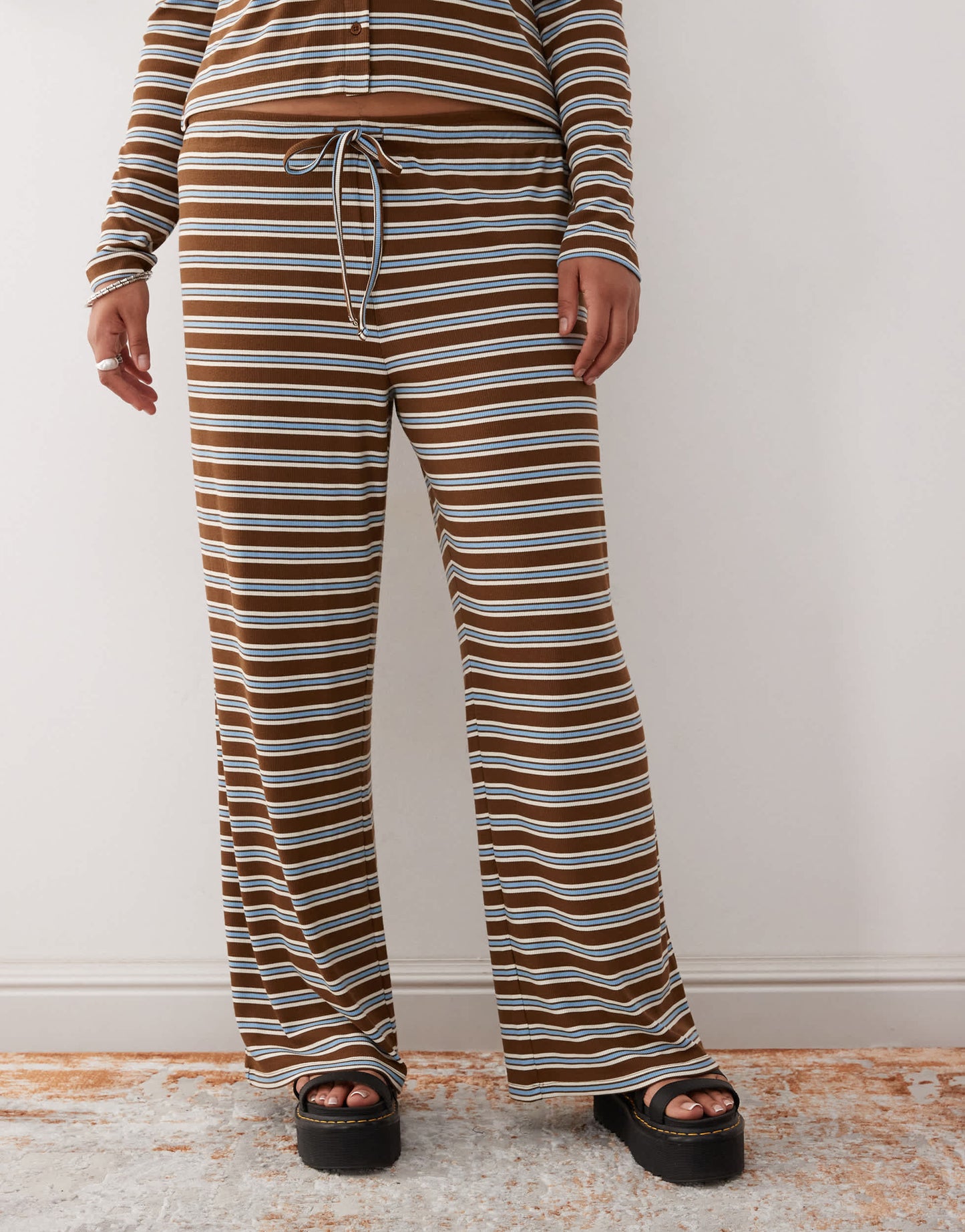 COLLUSION Plus relaxed rib stripe trouser