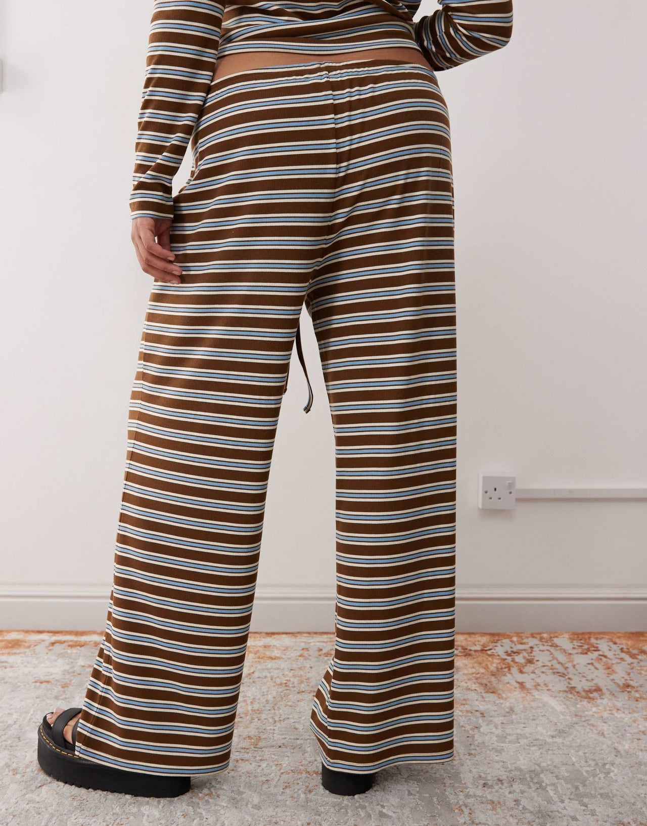 COLLUSION Plus relaxed rib stripe trouser
