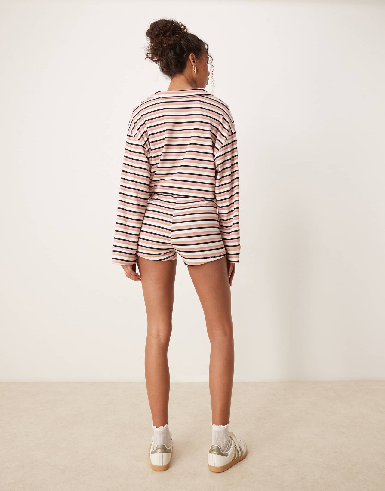 ASOS DESIGN micro short co-ord in pink stripe