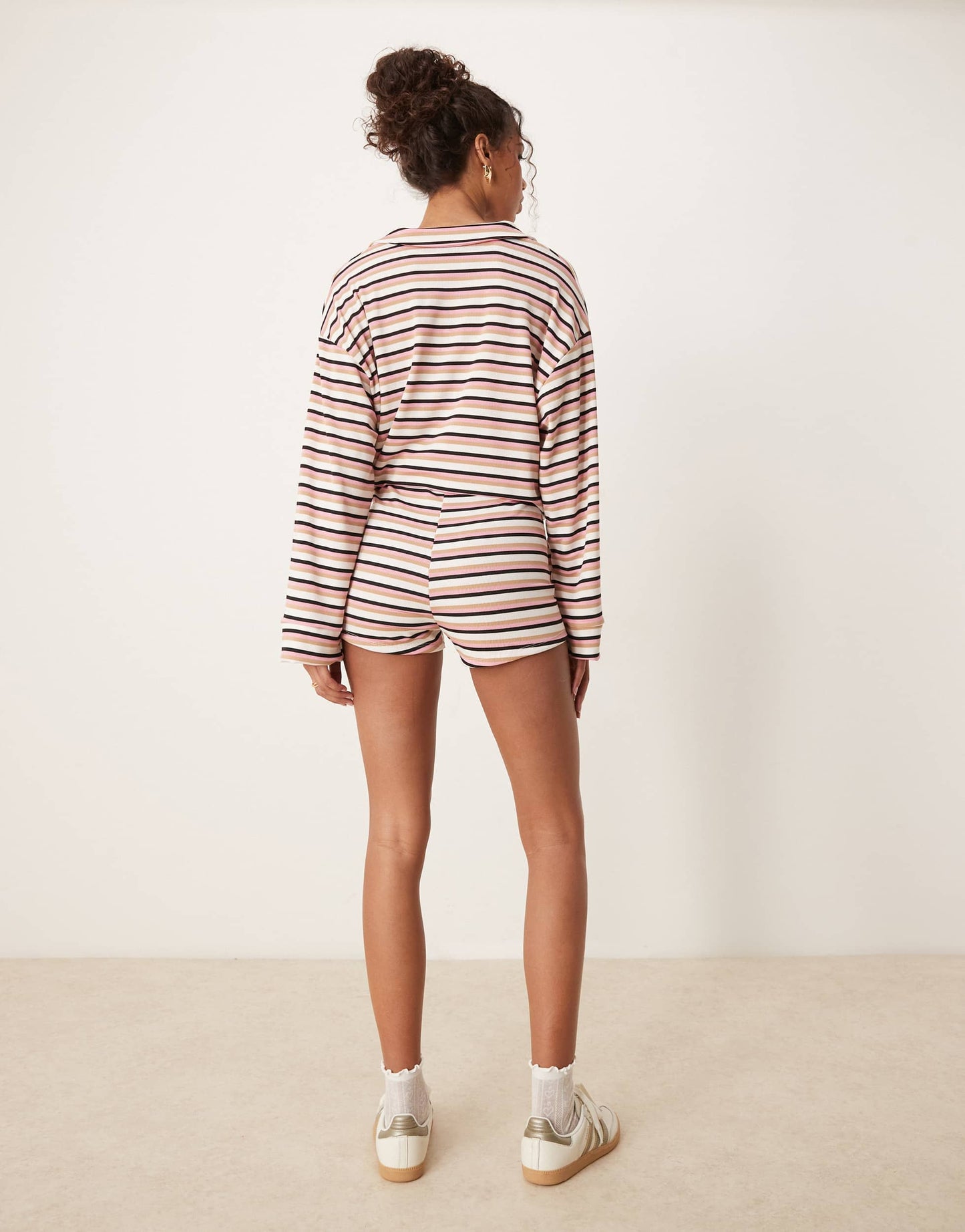 ASOS DESIGN micro short co-ord in pink stripe