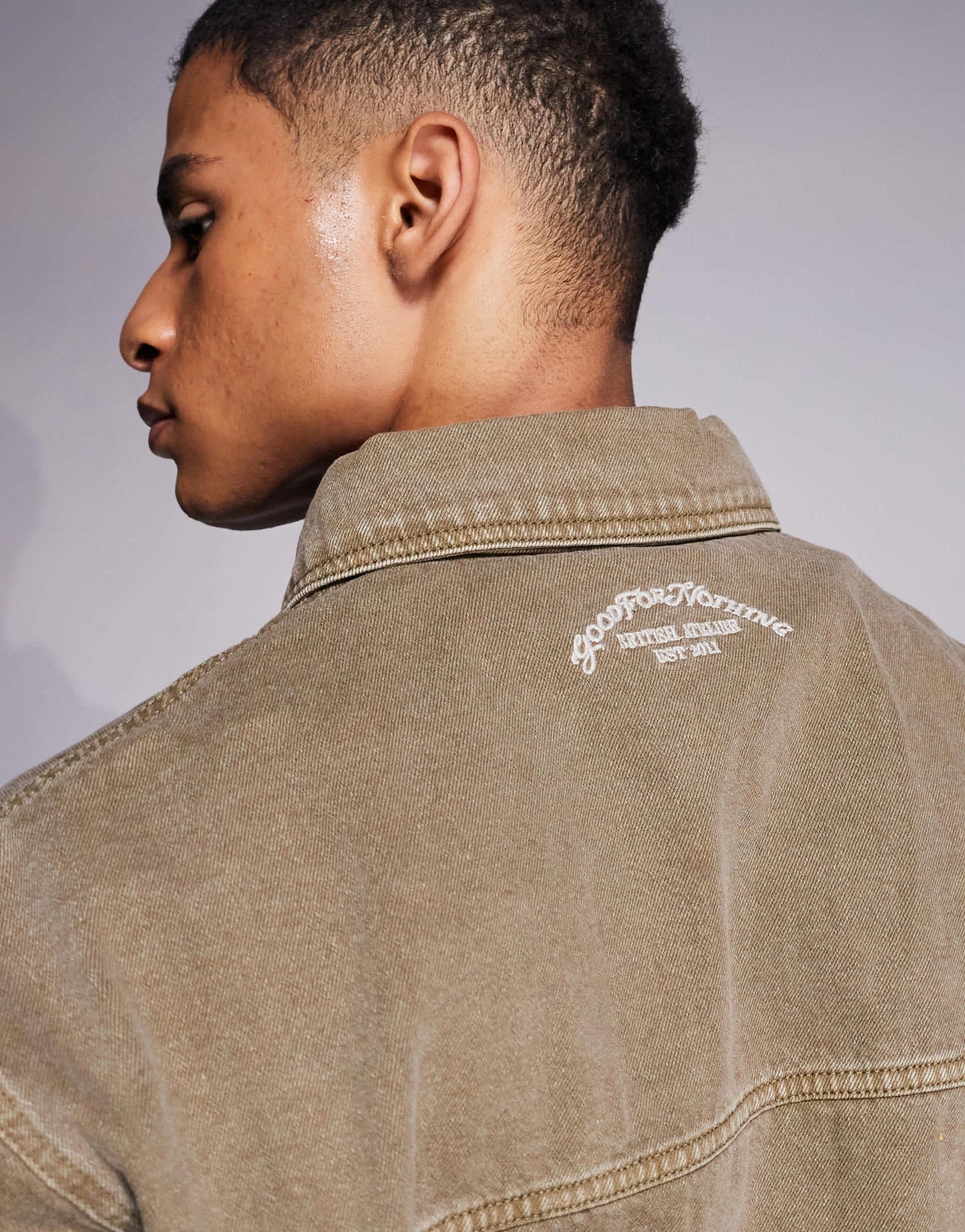 Good For Nothing co-ord boxy fit denim overshirt in washed brown
