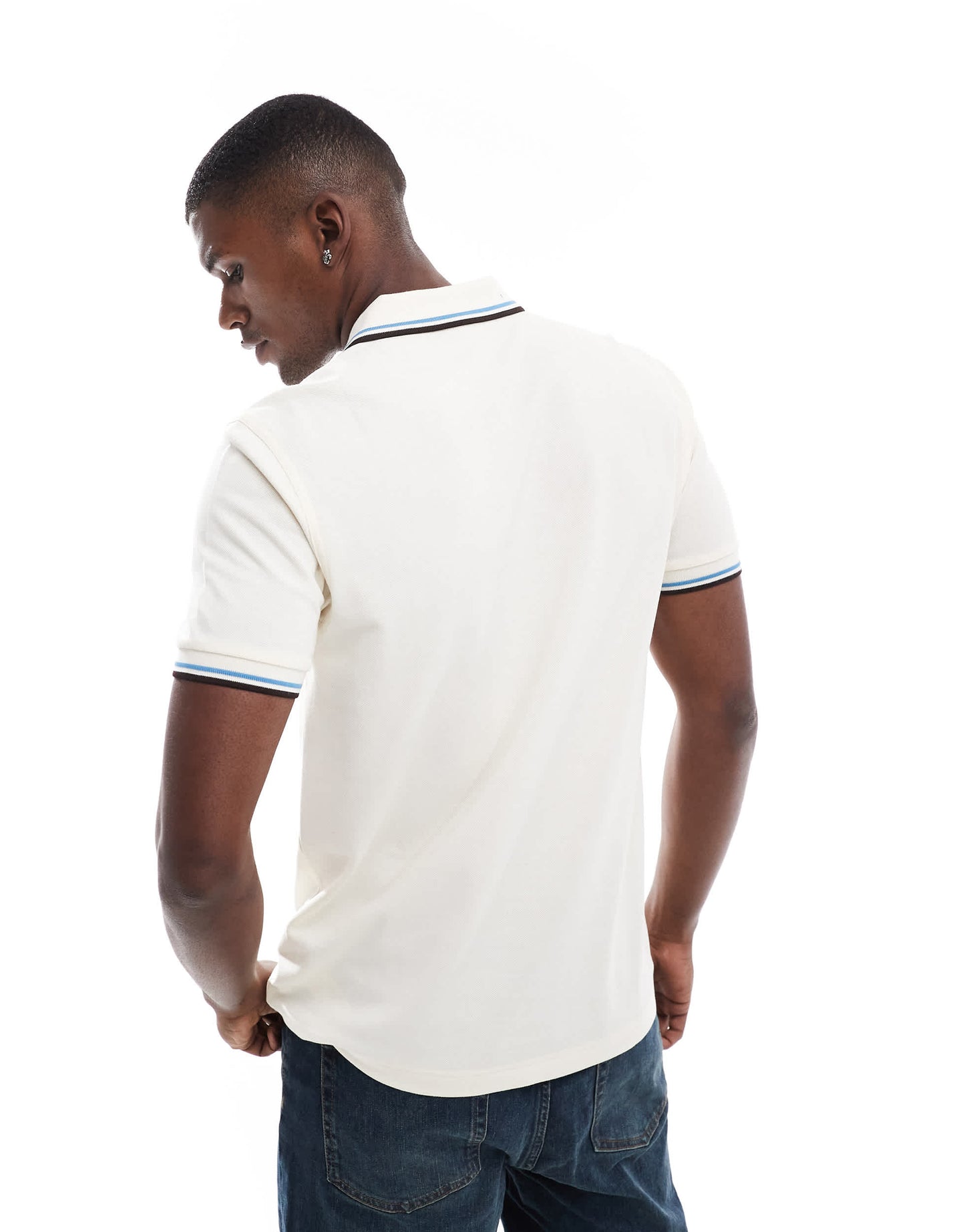 Fred Perry twin tipped polo shirt in ecru