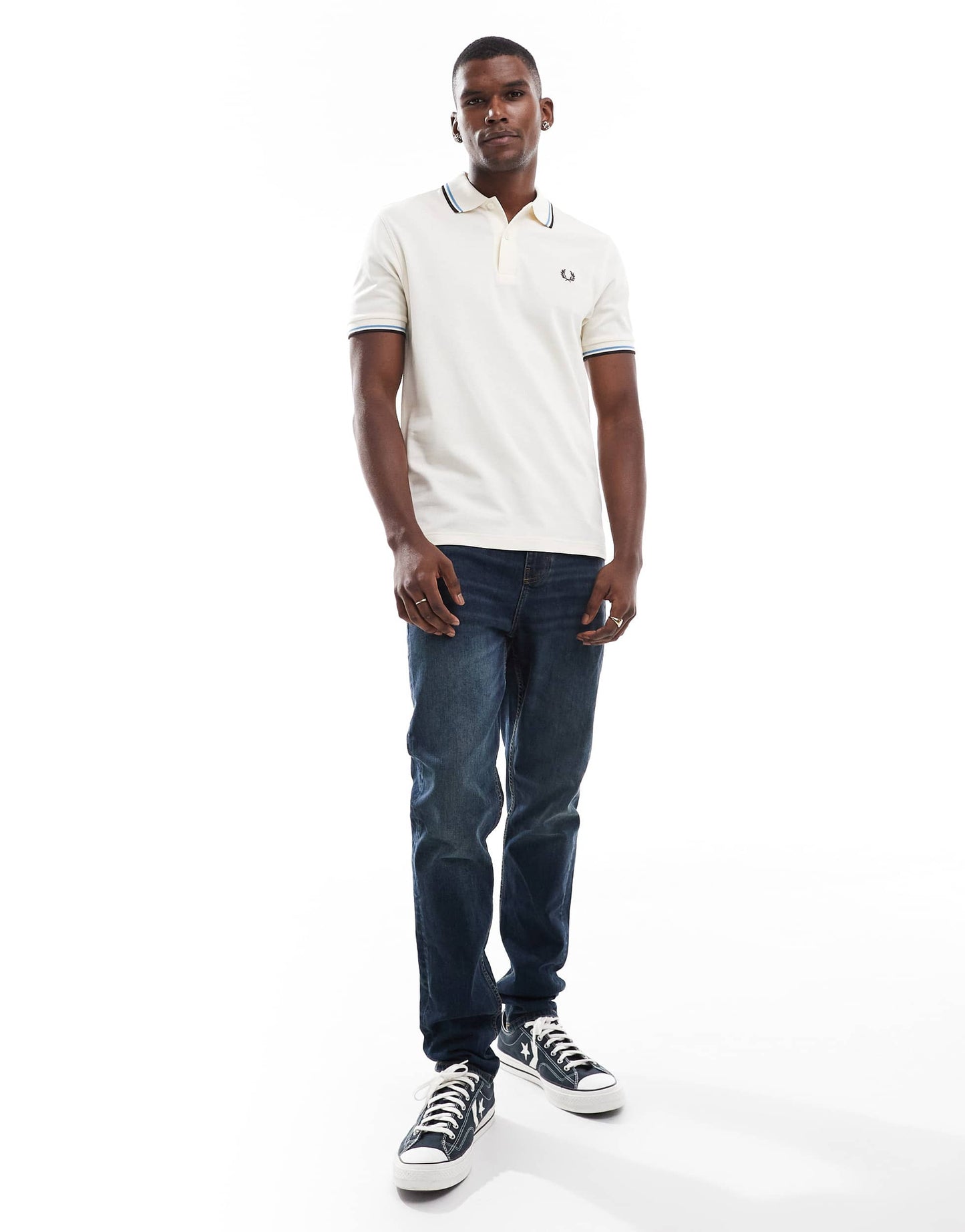 Fred Perry twin tipped polo shirt in ecru