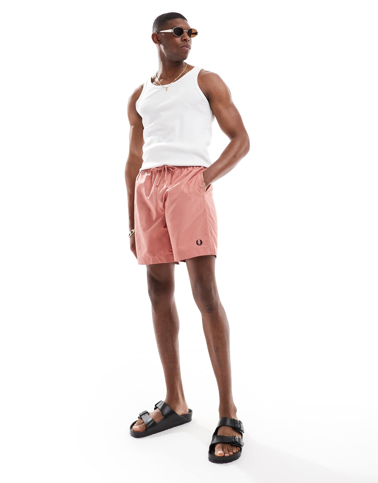 Fred Perry swim shorts in pink