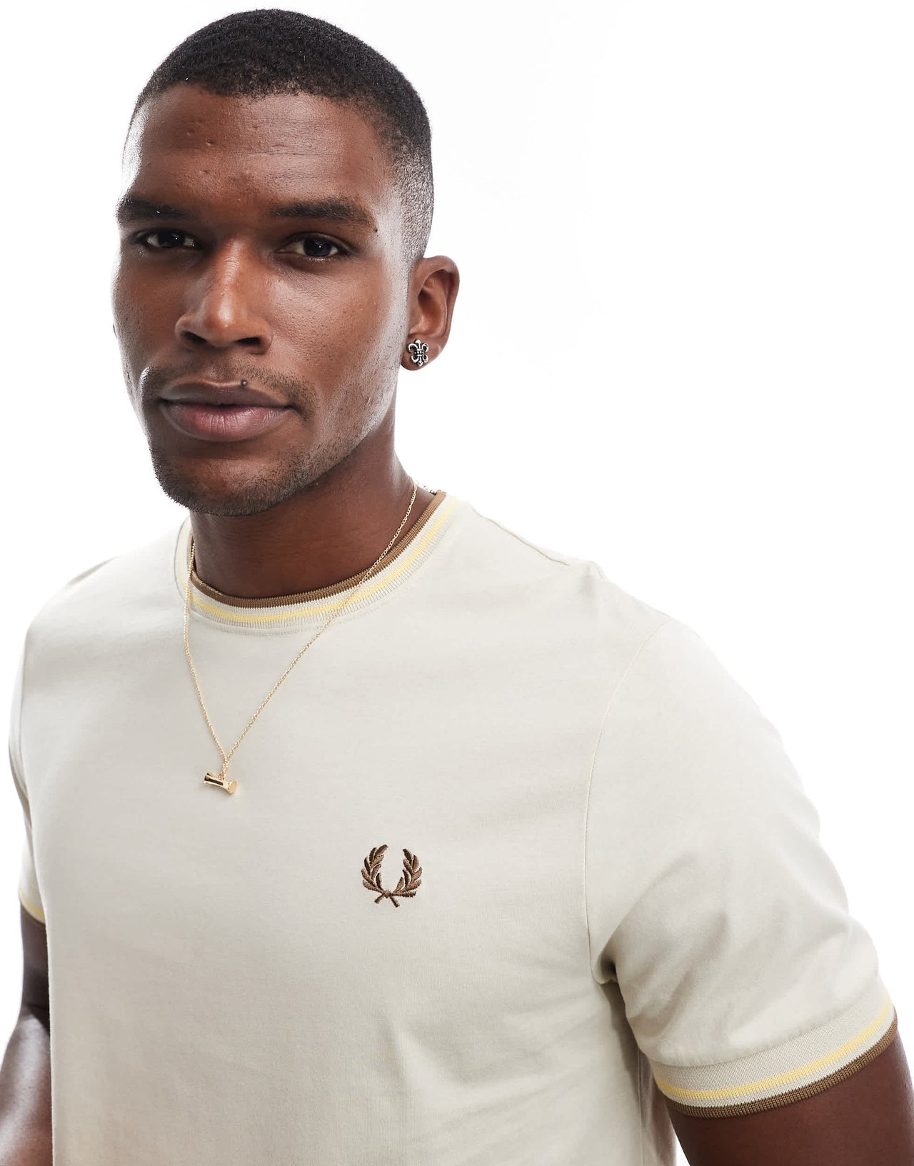 Fred Perry twin tipped t-shirt in beige