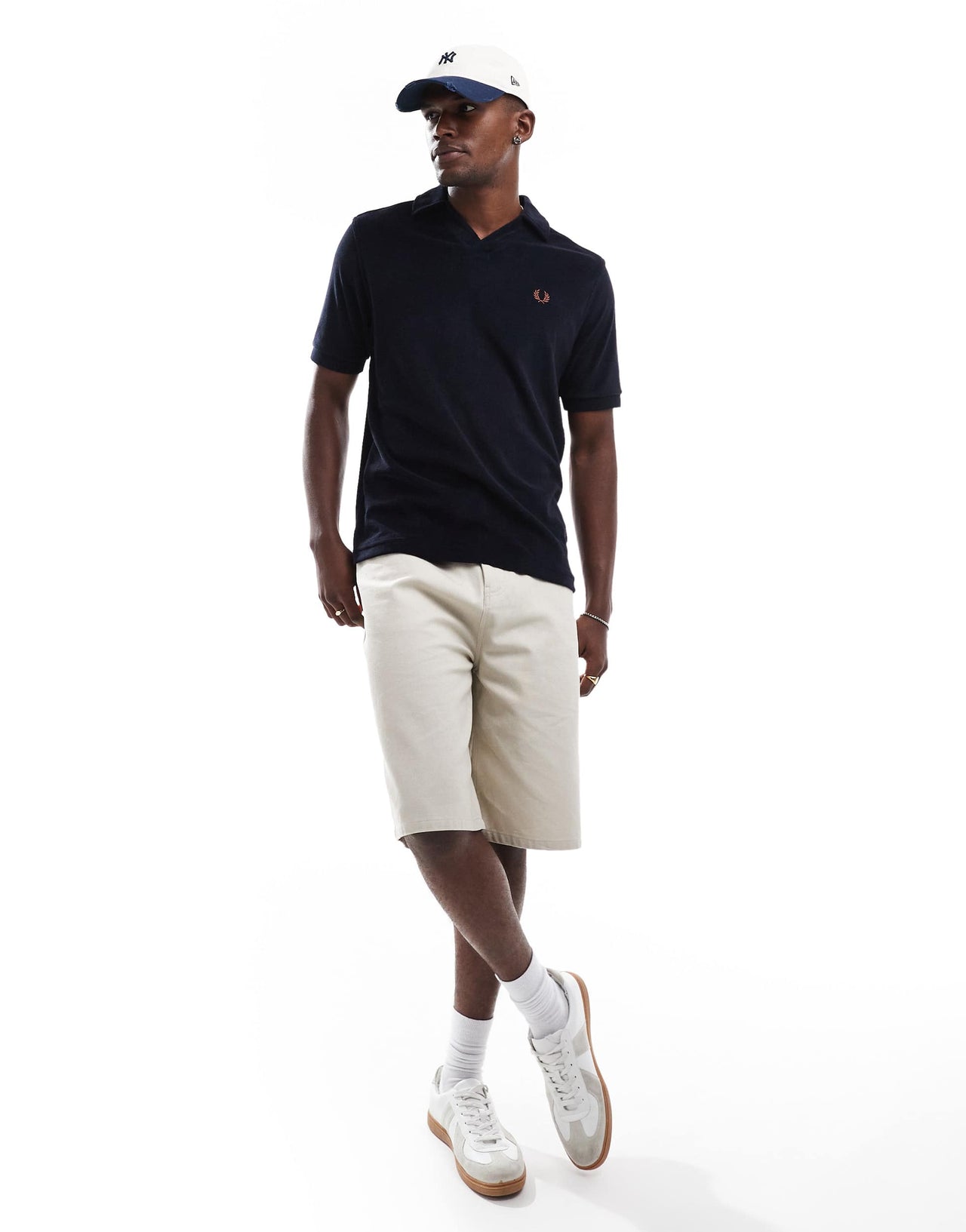 Fred Perry revere towelling polo in navy