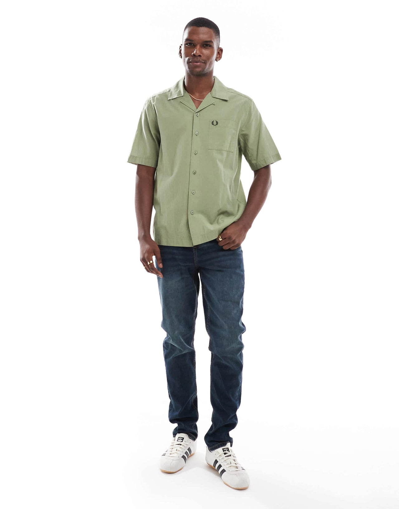 Fred Perry knitted polo shirt in green