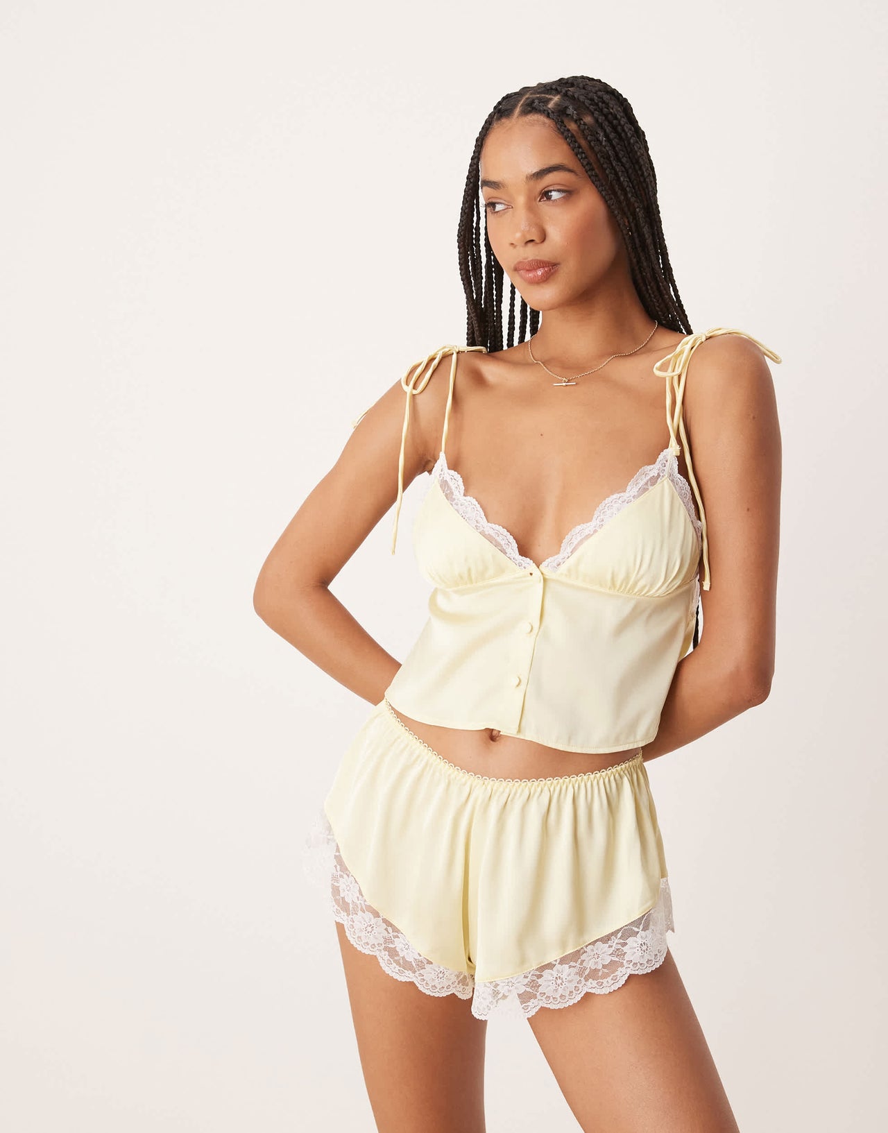 Kat The Label Arabella satin camisole in limoncello