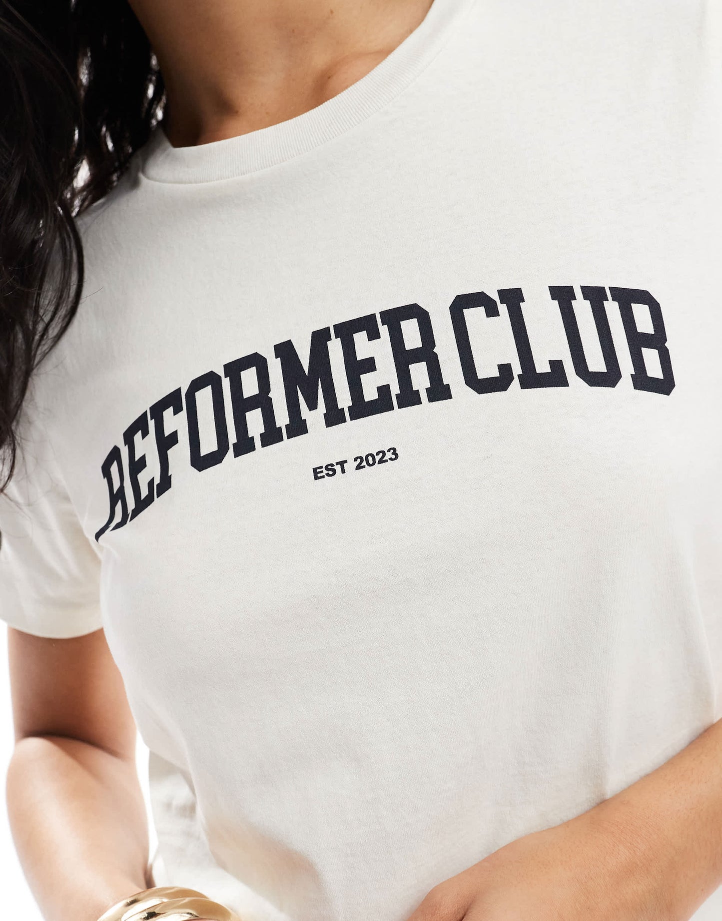 JJXX reformer club t-shirt in cream