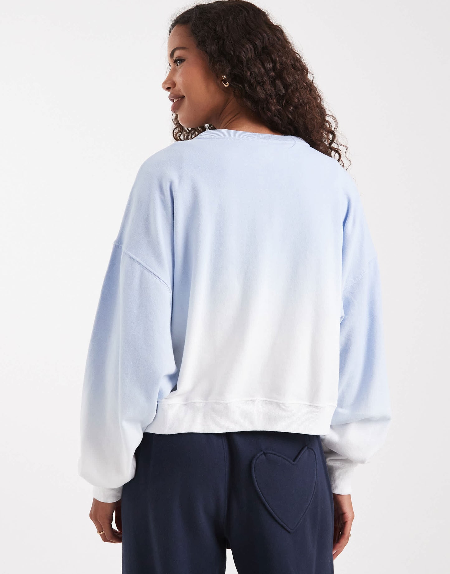 Hollister crewneck front graphic sweatshirt in blue ombre