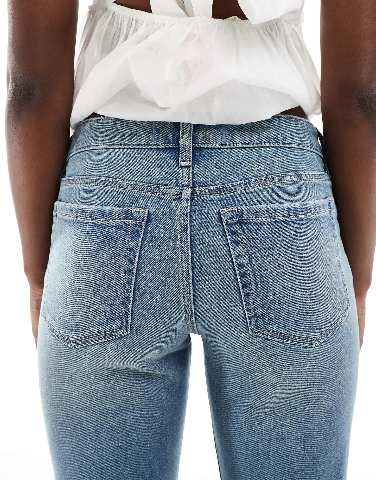 Hollister low rise relaxed straight jeans in medium wash