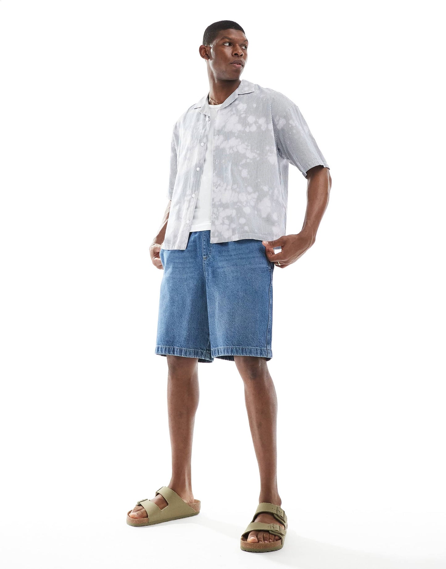 Pull&Bear natural tie dye shirt in ecru
