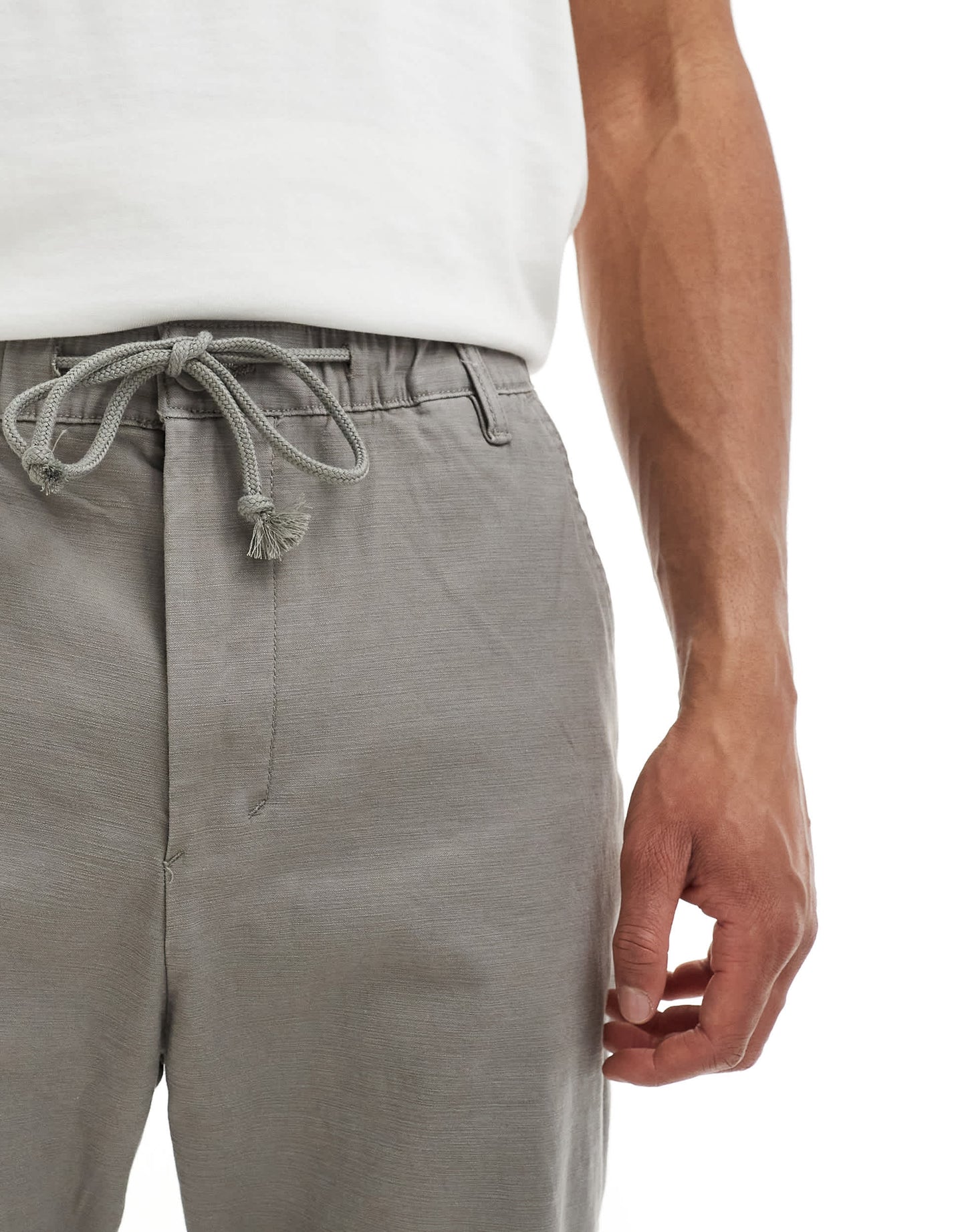 Pull&Bear cuffed baggy trousers in grey