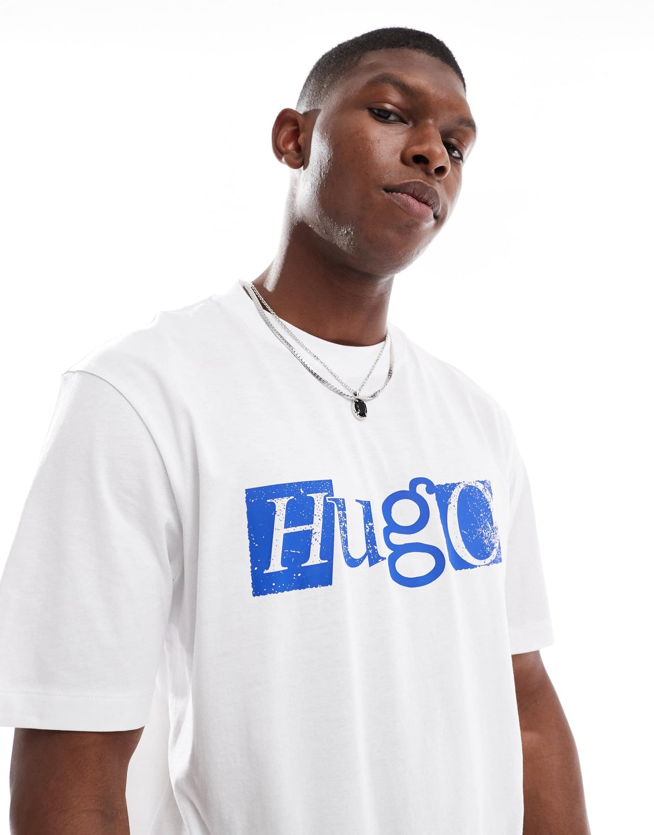 Hugo Blue Nugix logo t-shirt in white