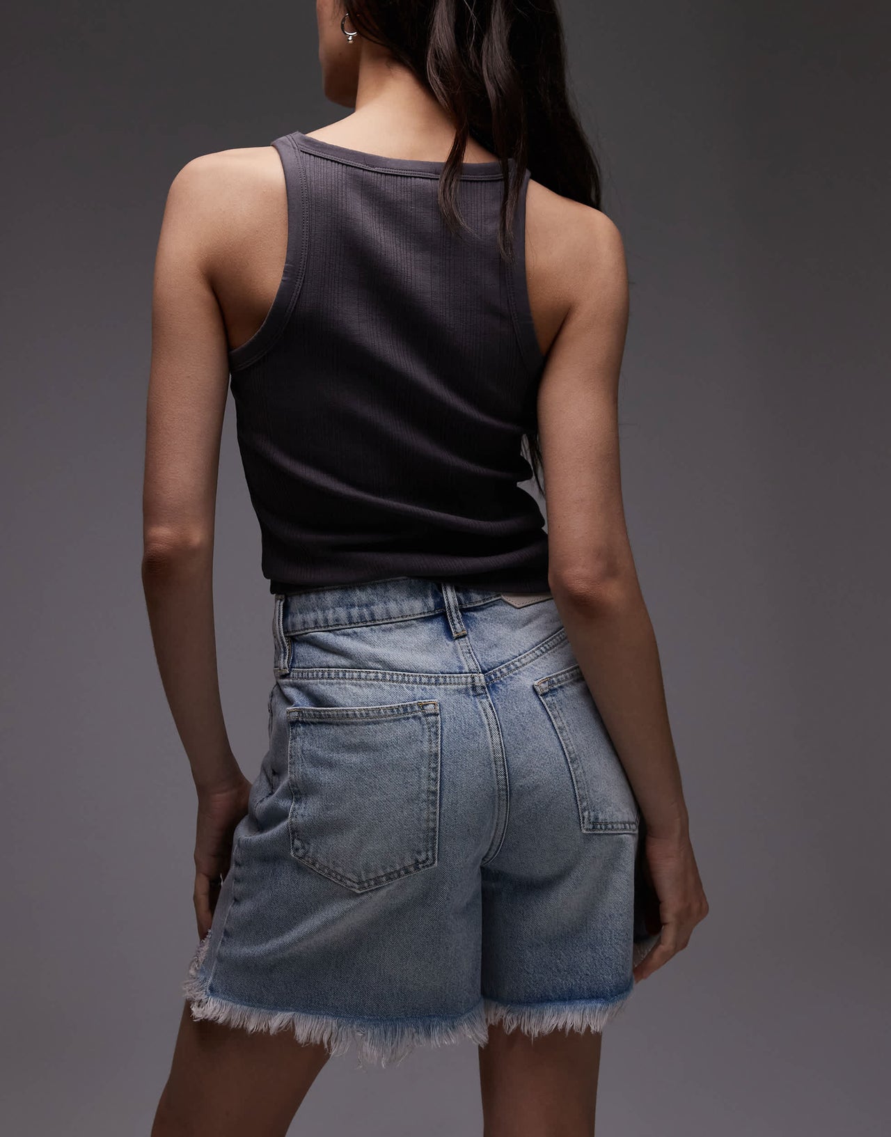 Allsaints doris denim short in light indigo