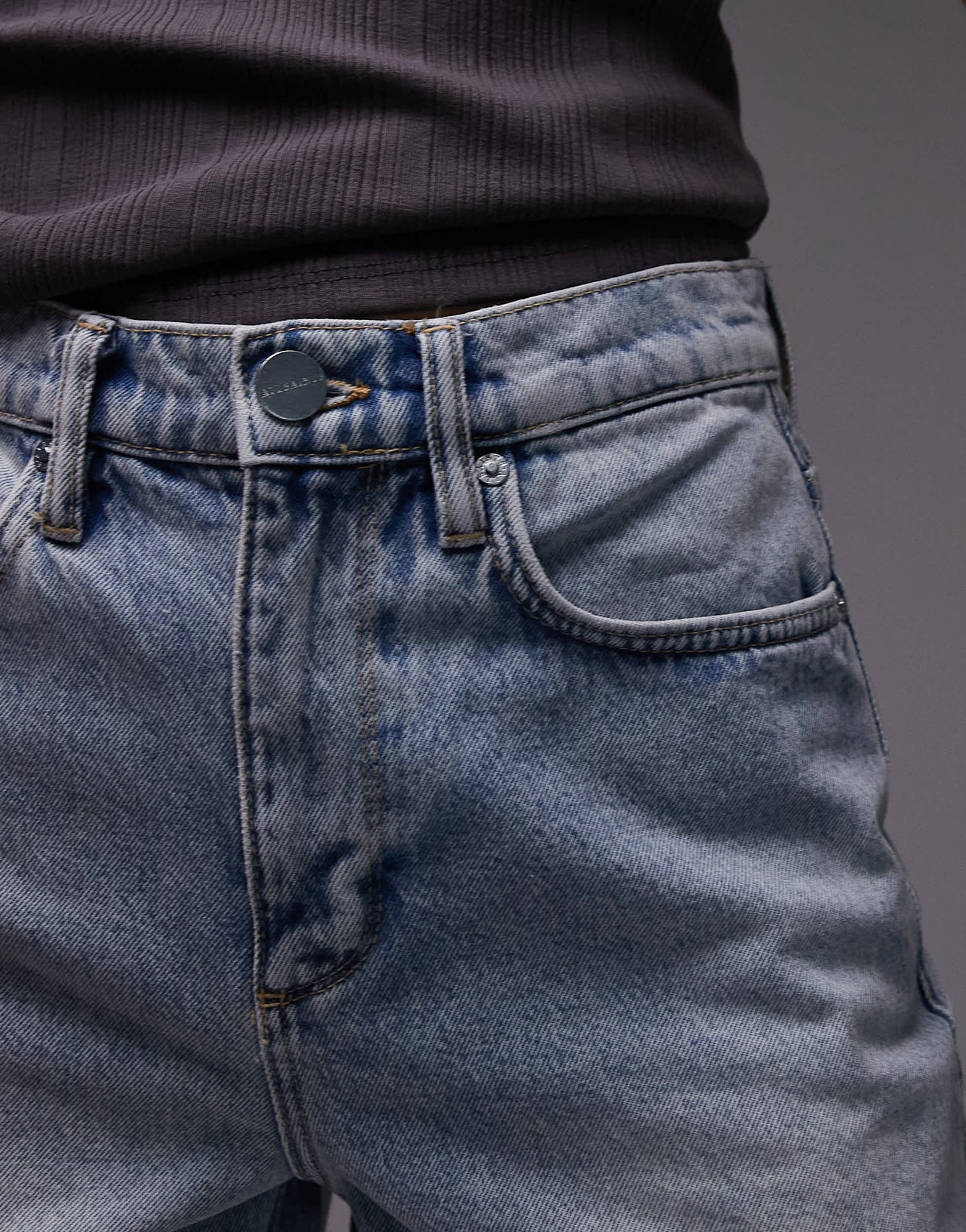 Allsaints doris denim short in light indigo
