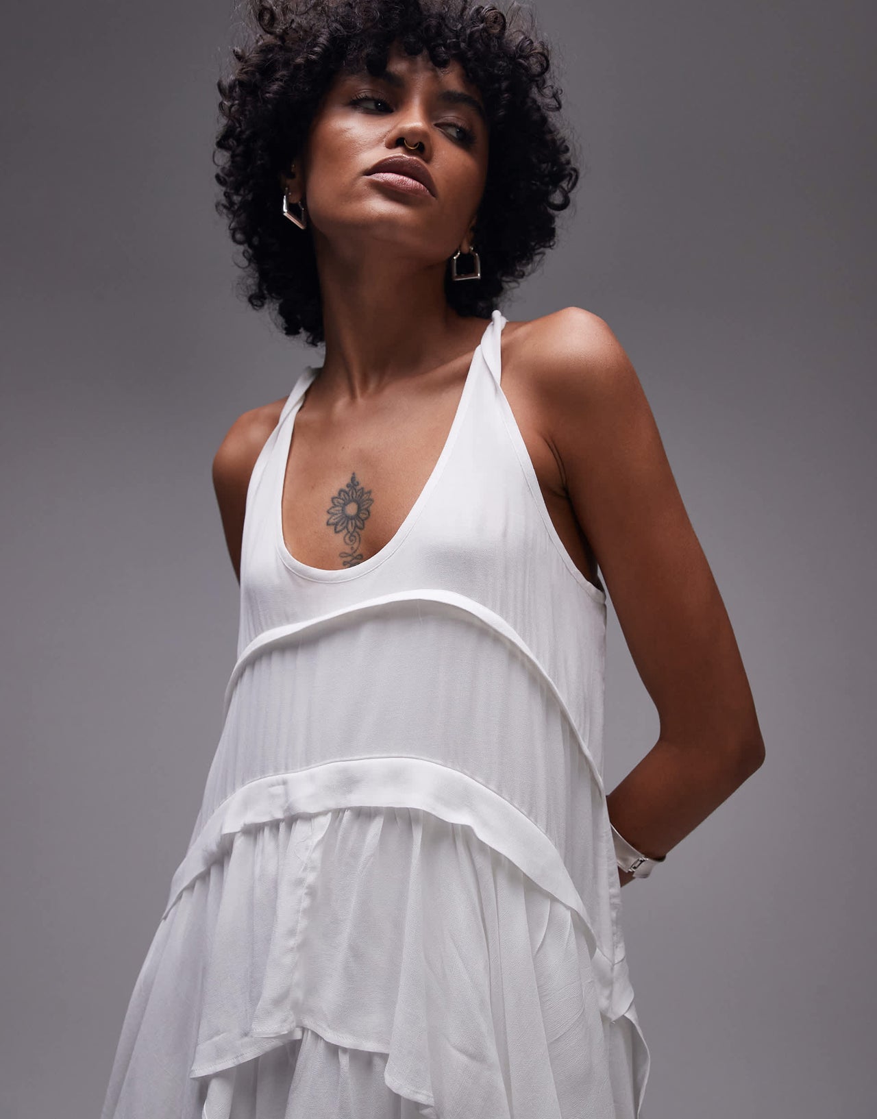 Allsaints cavarly mini dress in optic white