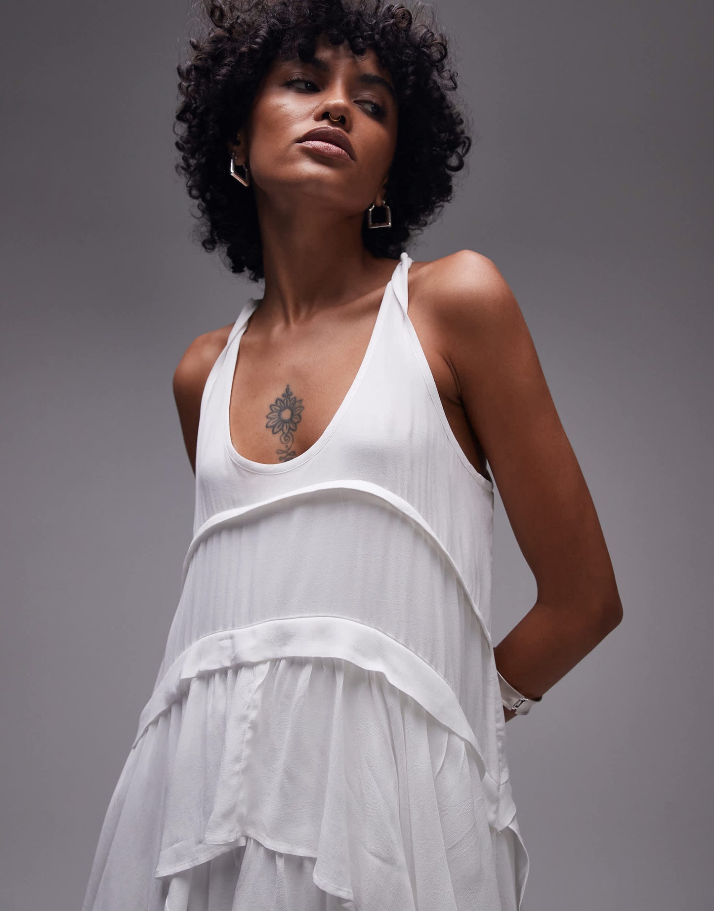 Allsaints cavarly mini dress in optic white
