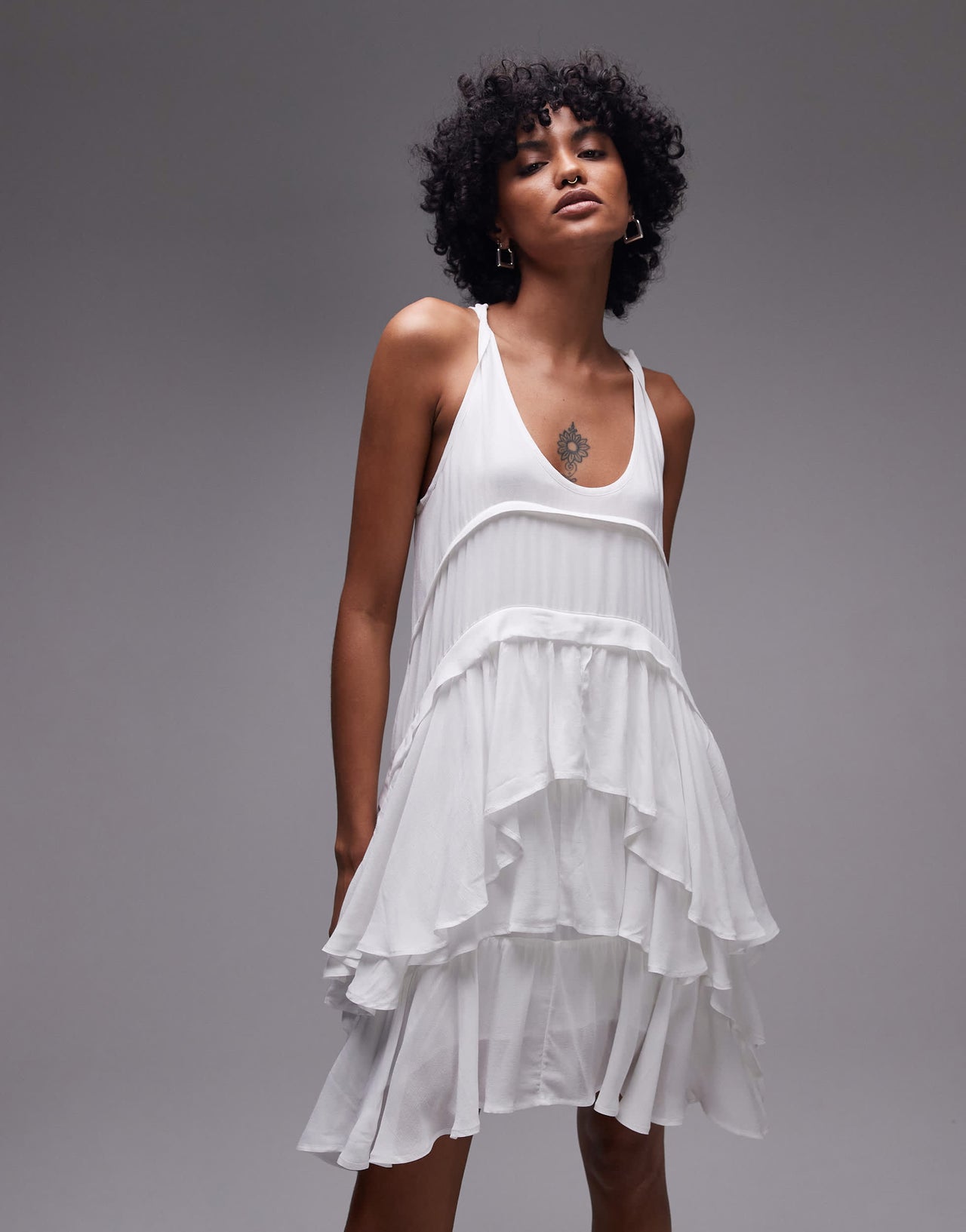Allsaints cavarly mini dress in optic white