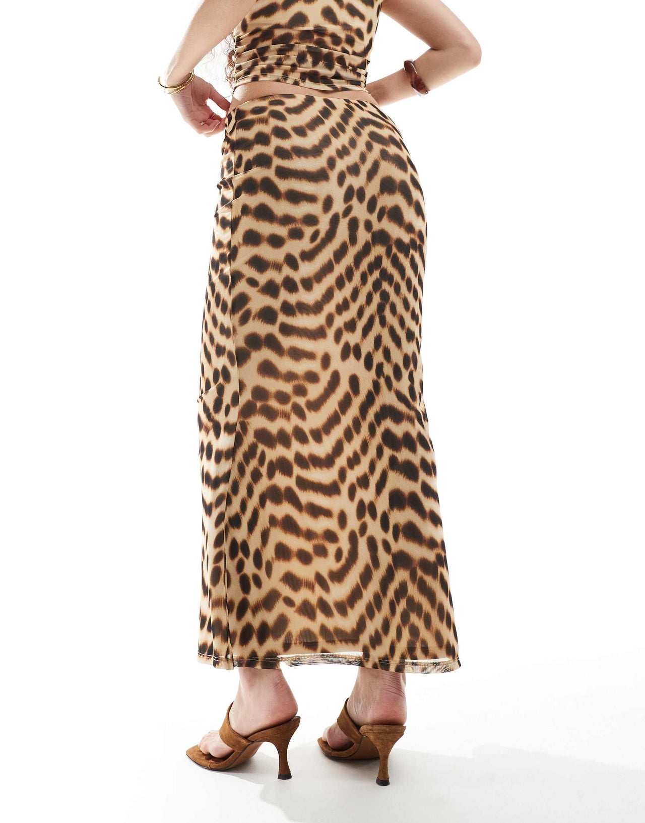 New Look co-ord midi skirt in leopard print