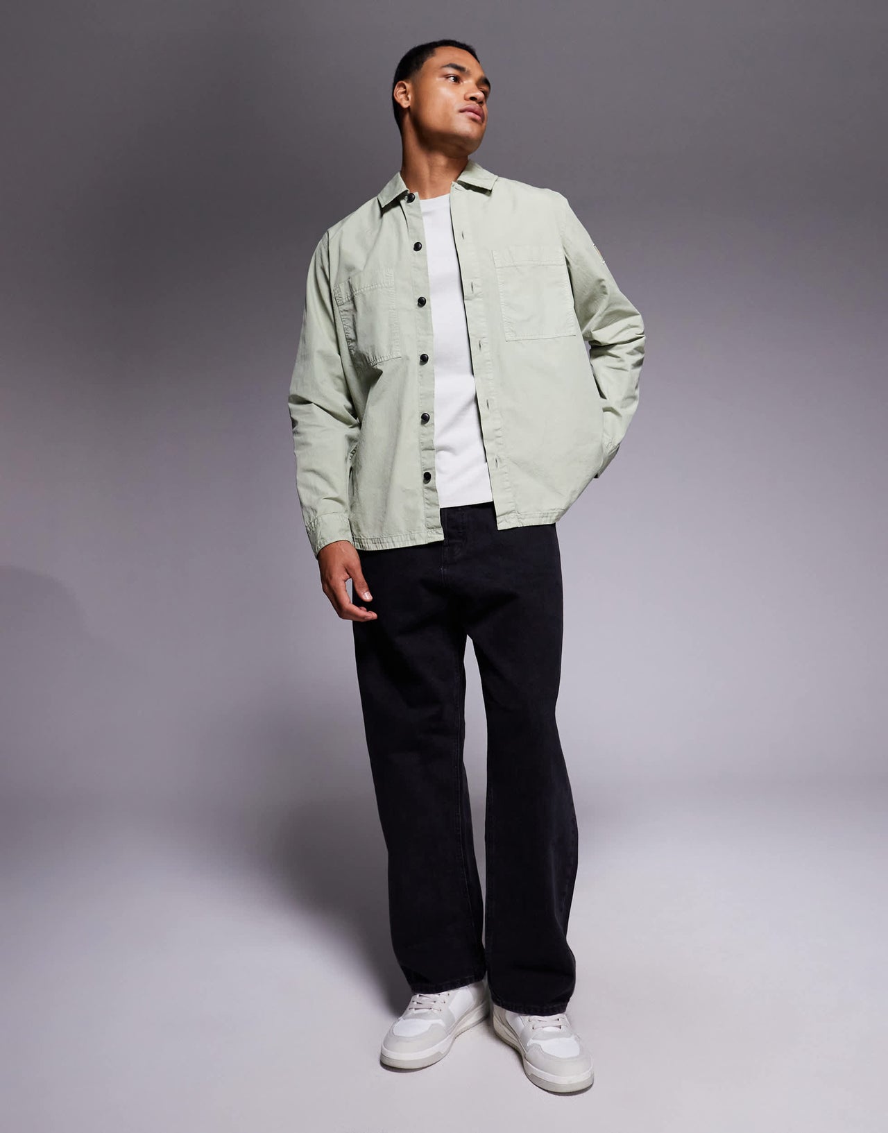Boss Orange Locky overshirt in light green