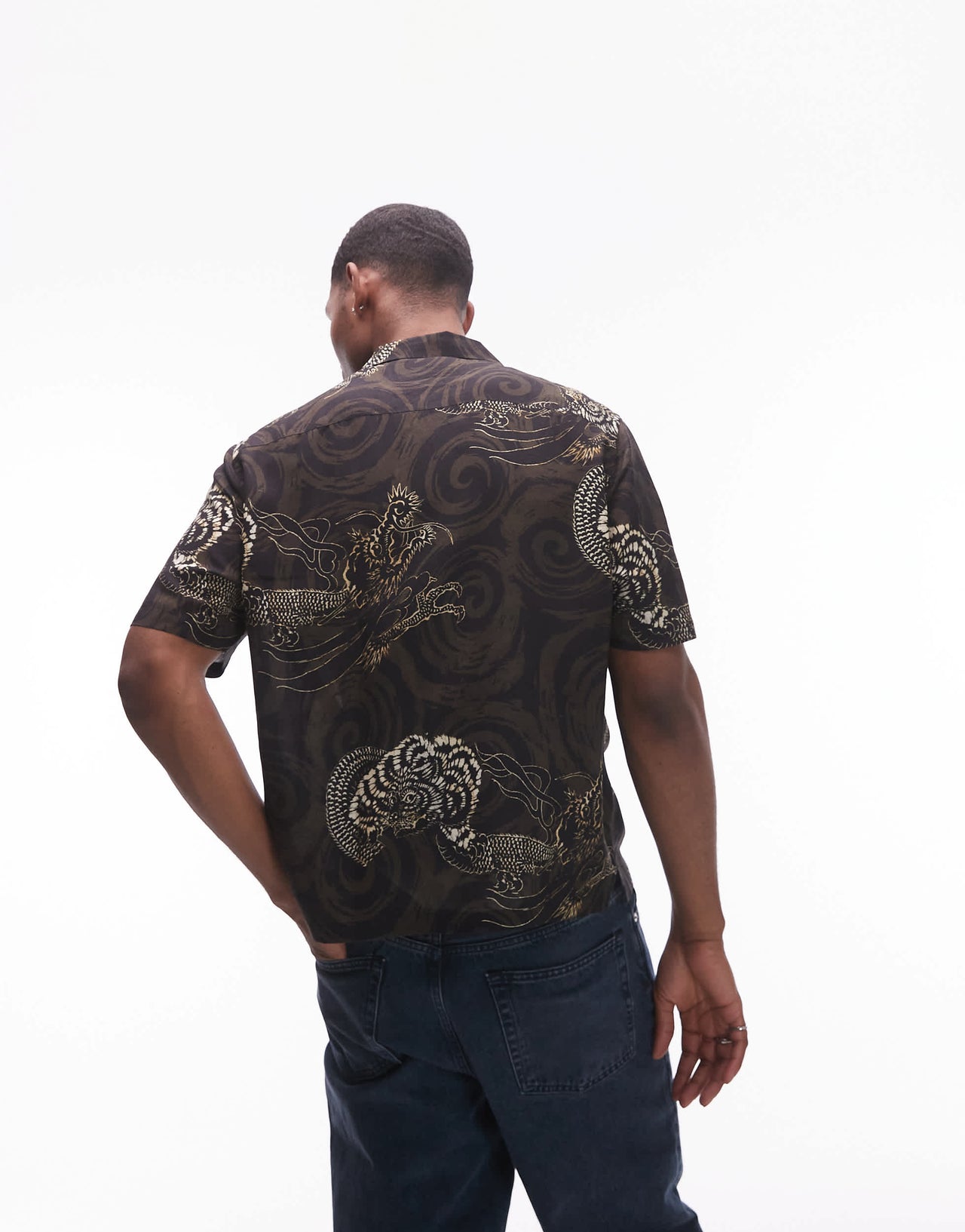 Allsaints sidewinder shirt in kelp green