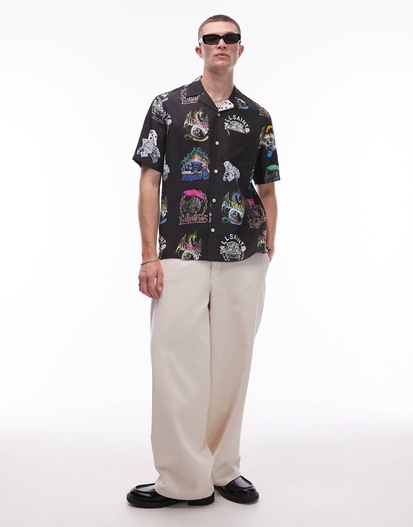 Allsaints gnar shirt in jet black
