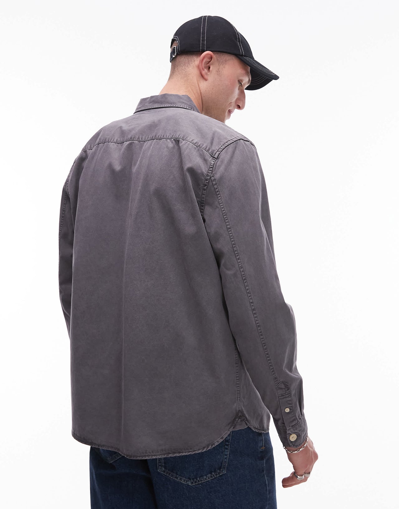 Allsaints Bodhi ls overshirt in pillar grey - GREY