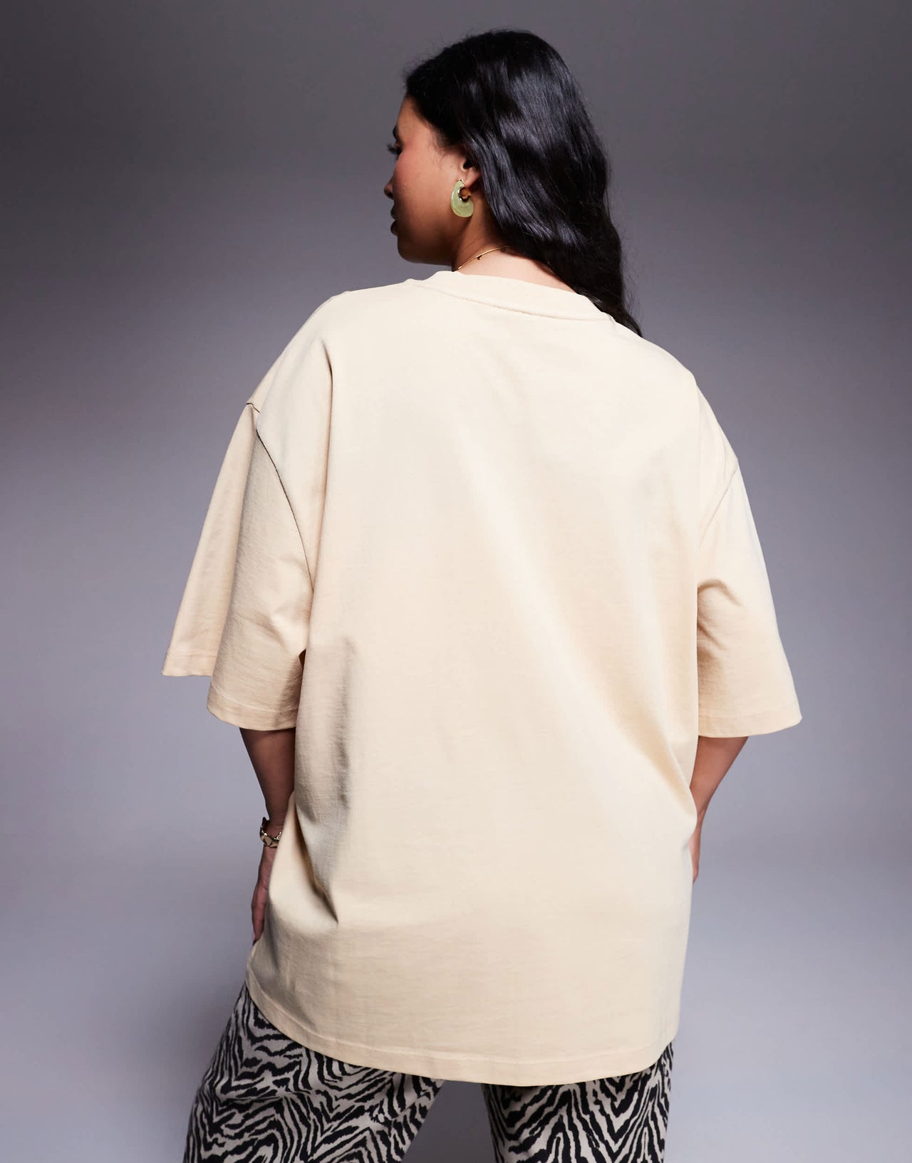 Weekend Collective Curve oversized t-shirt with scribble logo in buttermilk