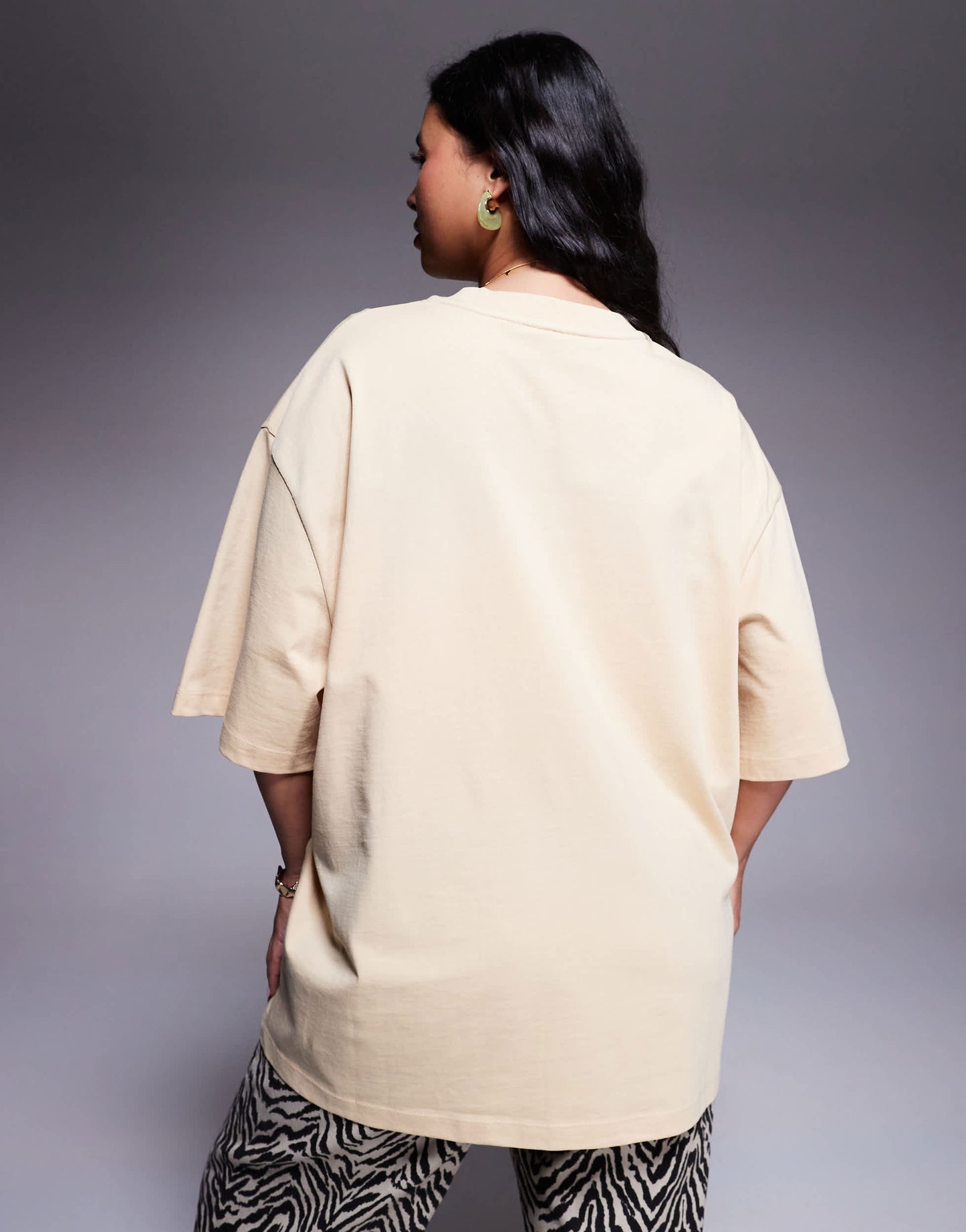 Weekend Collective Curve oversized t-shirt with scribble logo in buttermilk