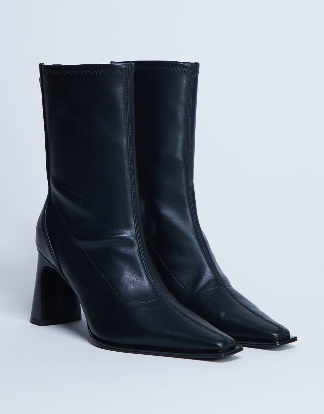 Topshop Nicky chisel toe ankle boot in black
