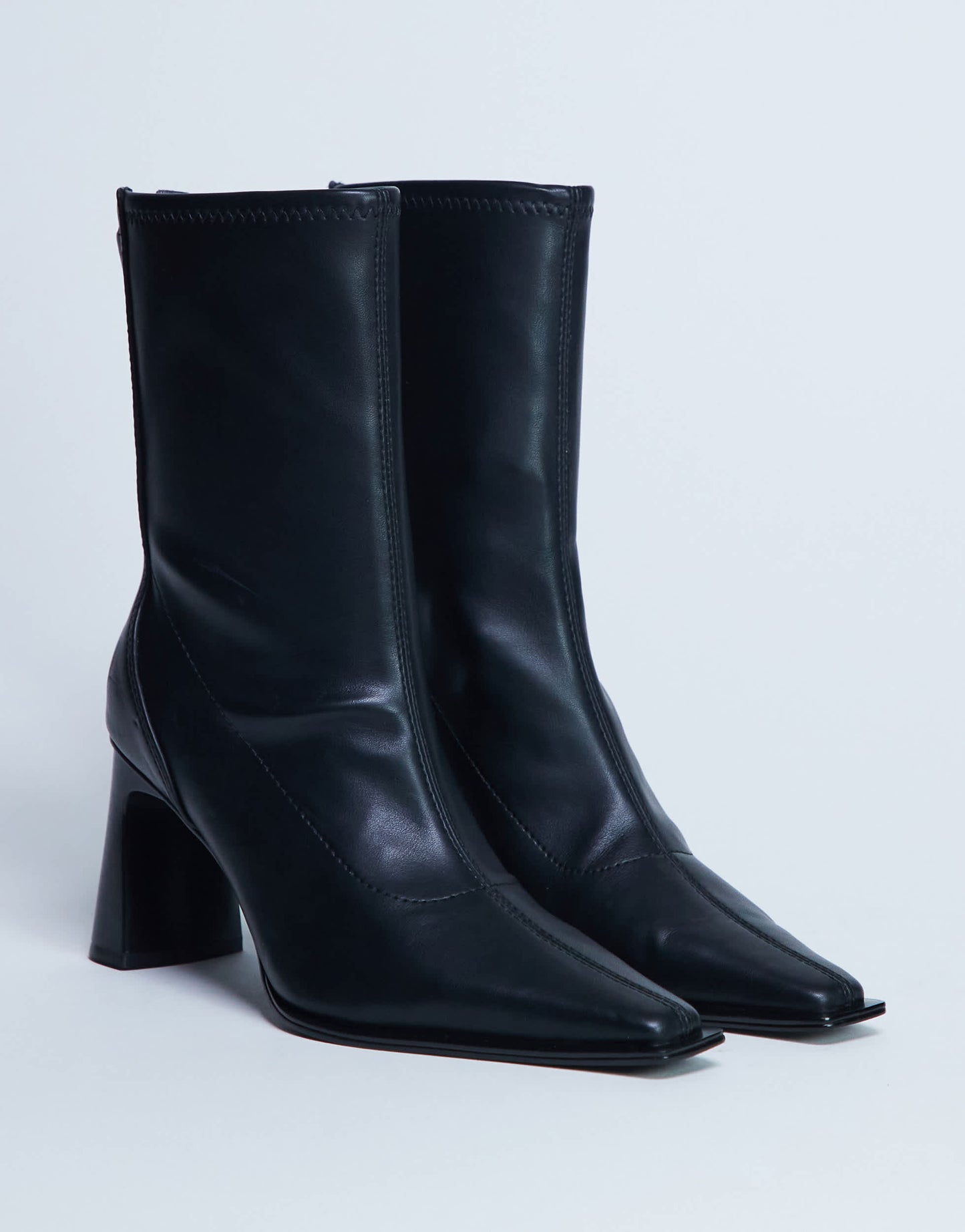 Topshop Nicky chisel toe ankle boot in black