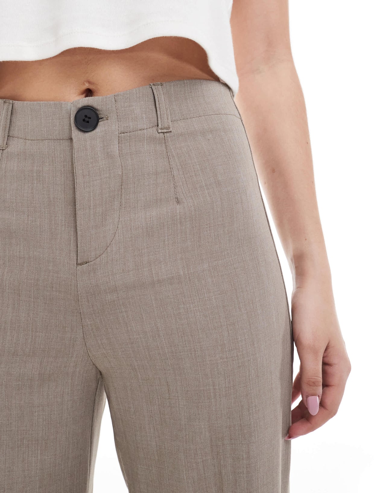 Bershka Tailored Trouser in stone